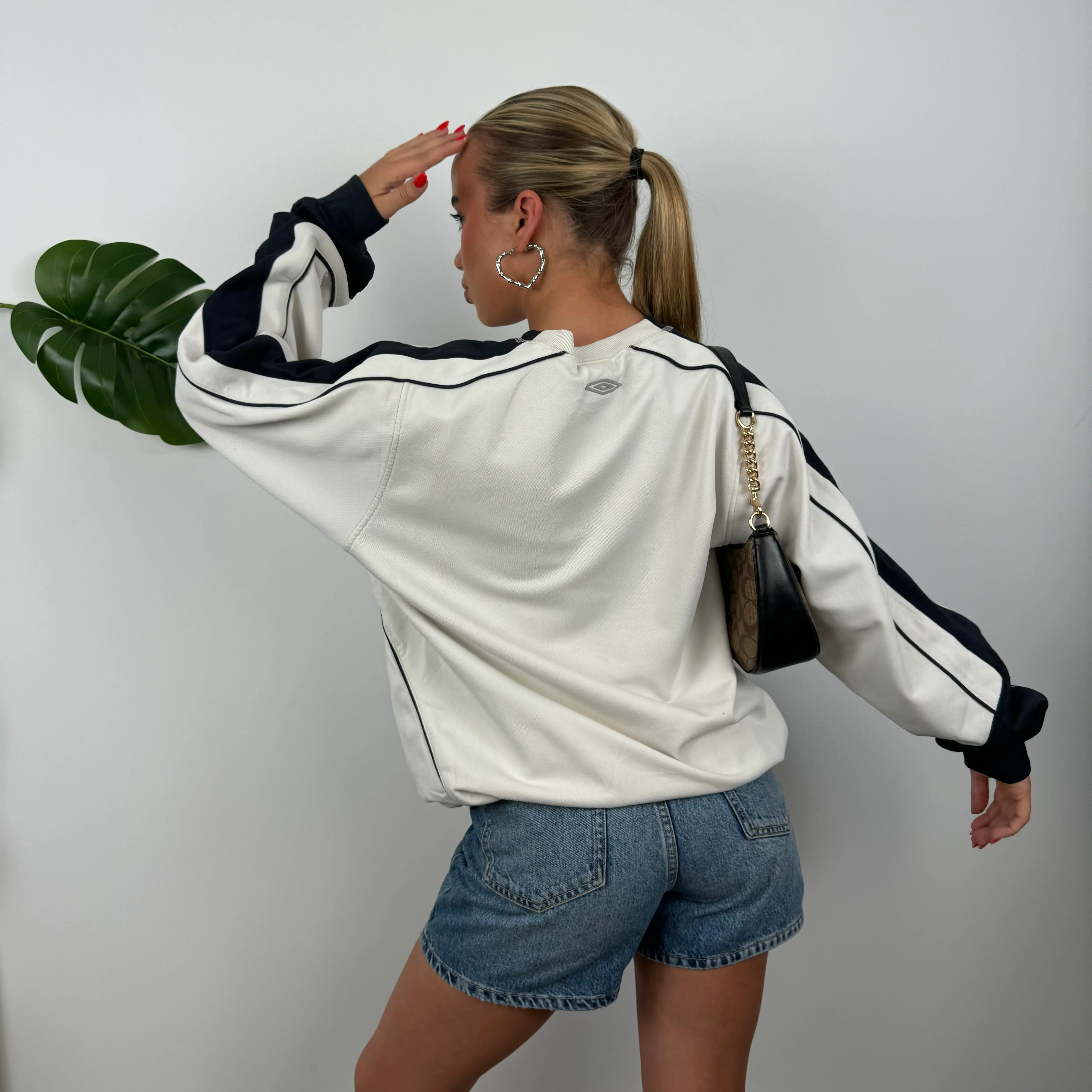 Umbro White Embroidered Spell Out Sweatshirt (L) - Image 6