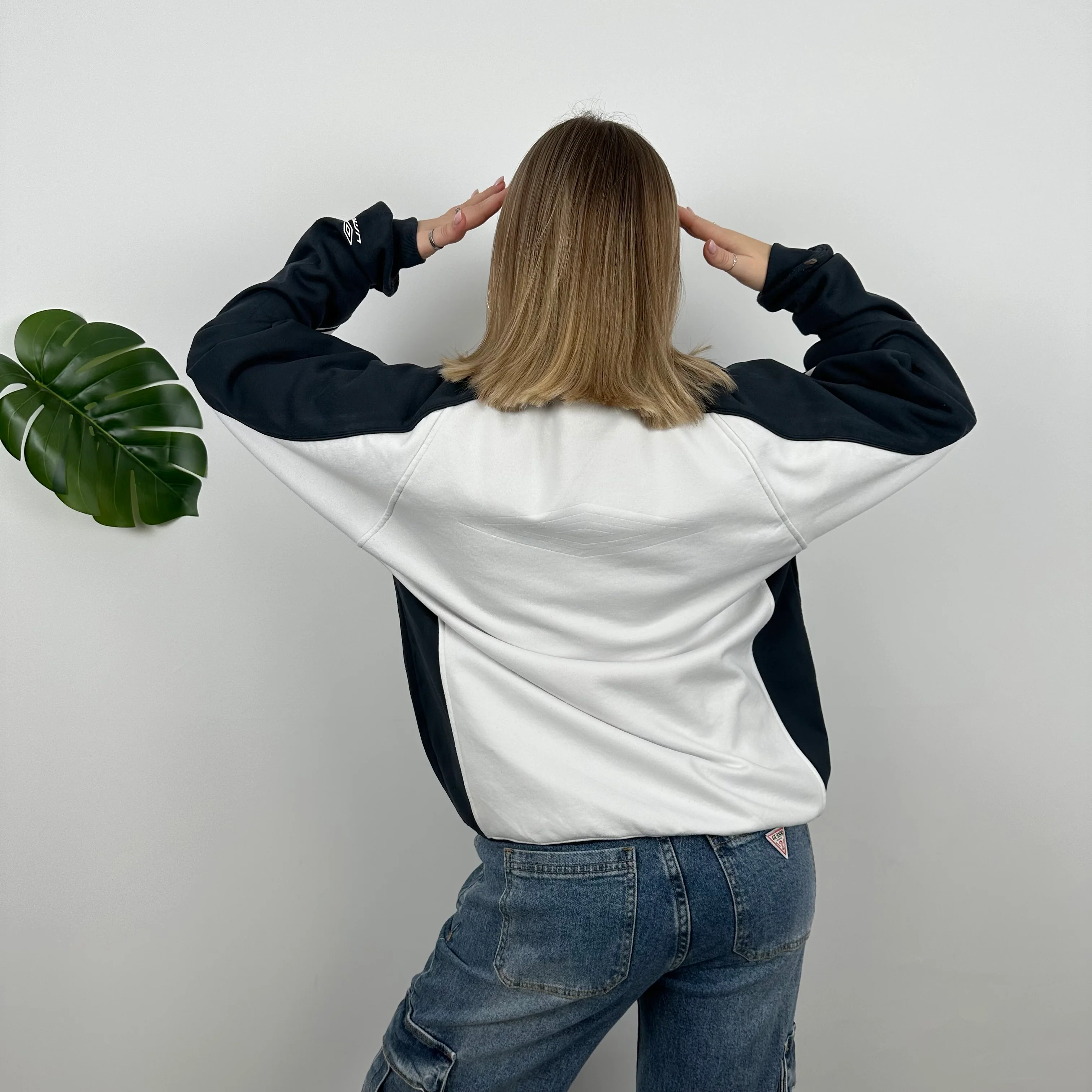 Umbro White Embroidered Spell Out Sweatshirt (L) - Image 6