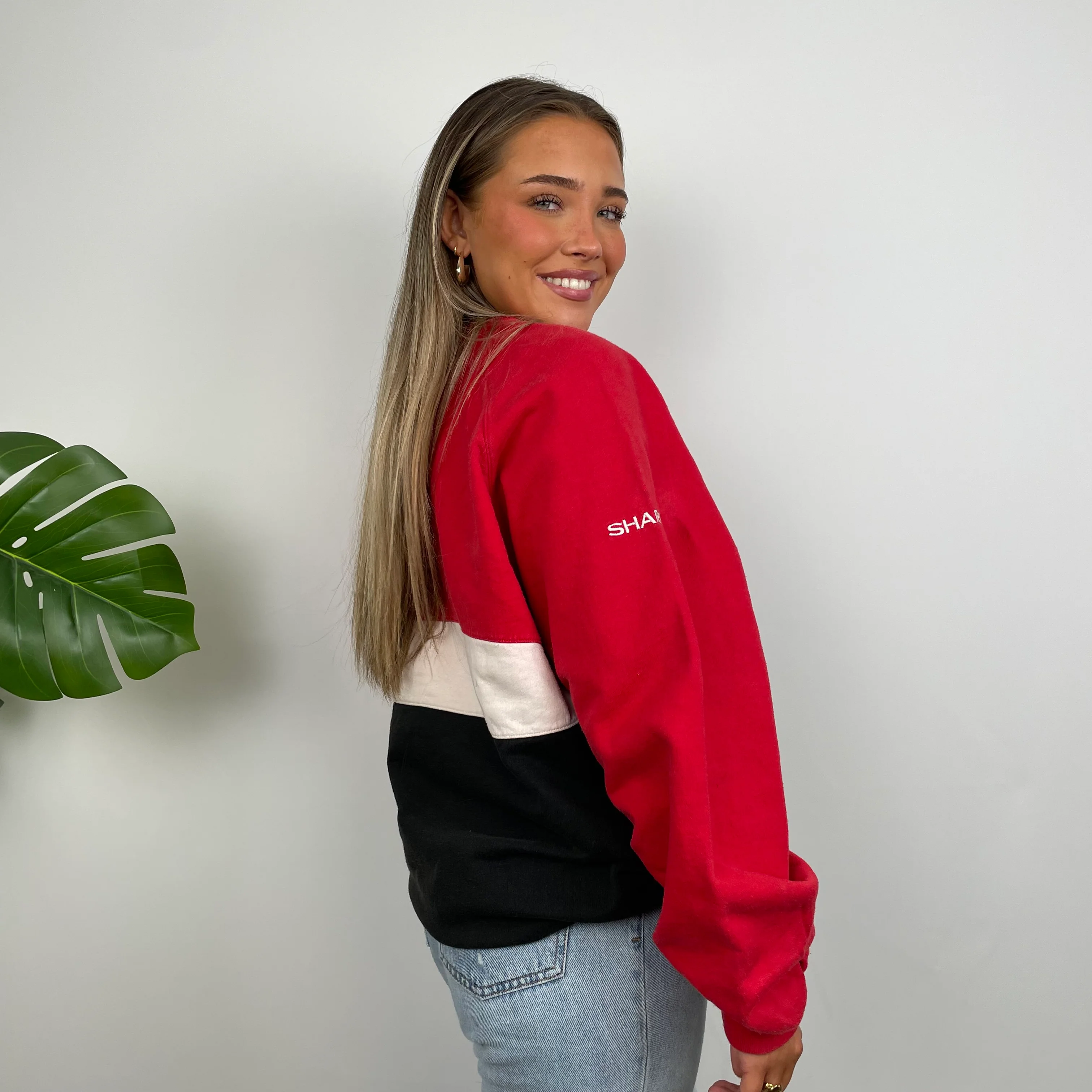 Umbro X Manchester United RARE Red Embroidered Spell Out Sweatshirt (XL) - Image 8