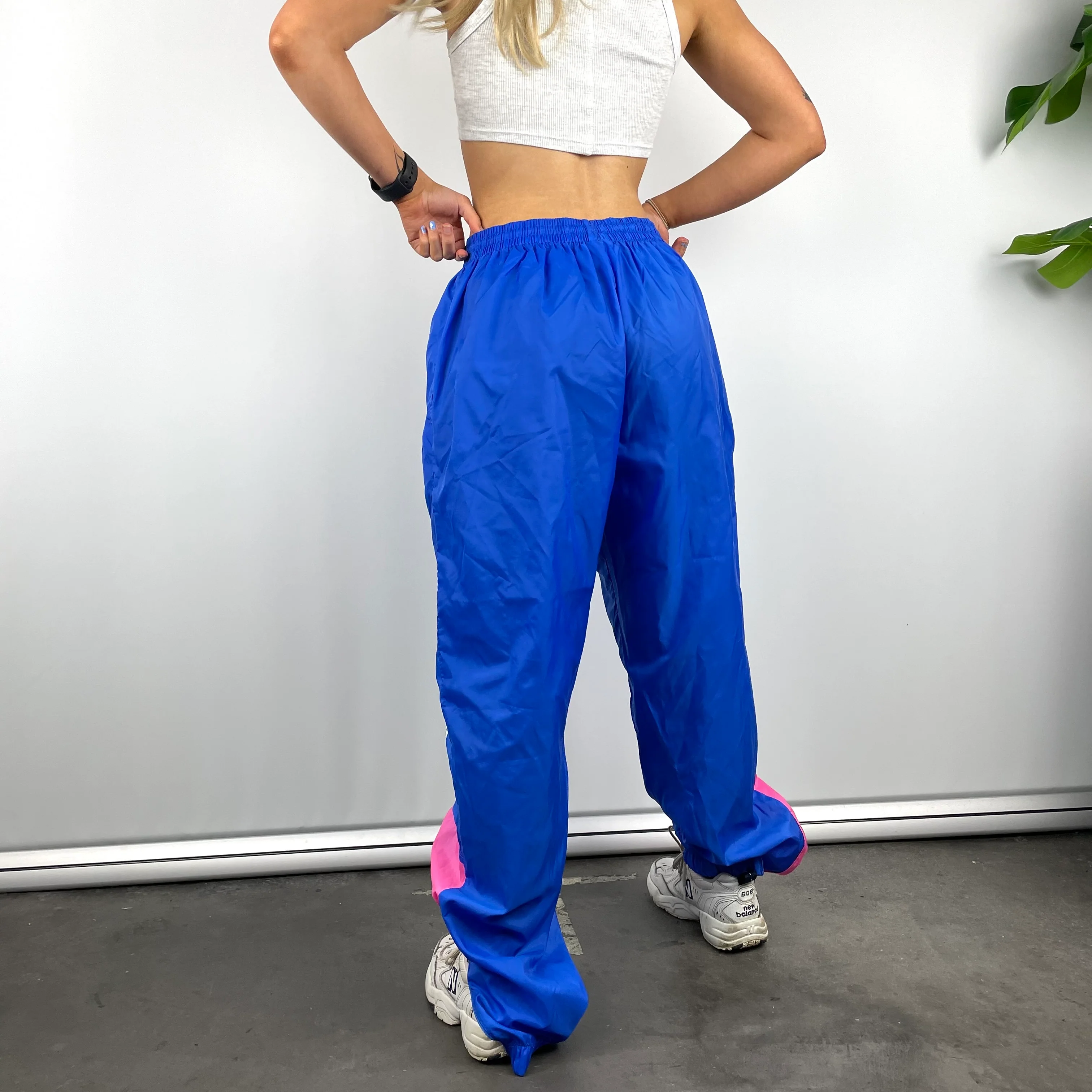 Nike Blue Embroidered Spell Out Track Pants (L) - Image 4