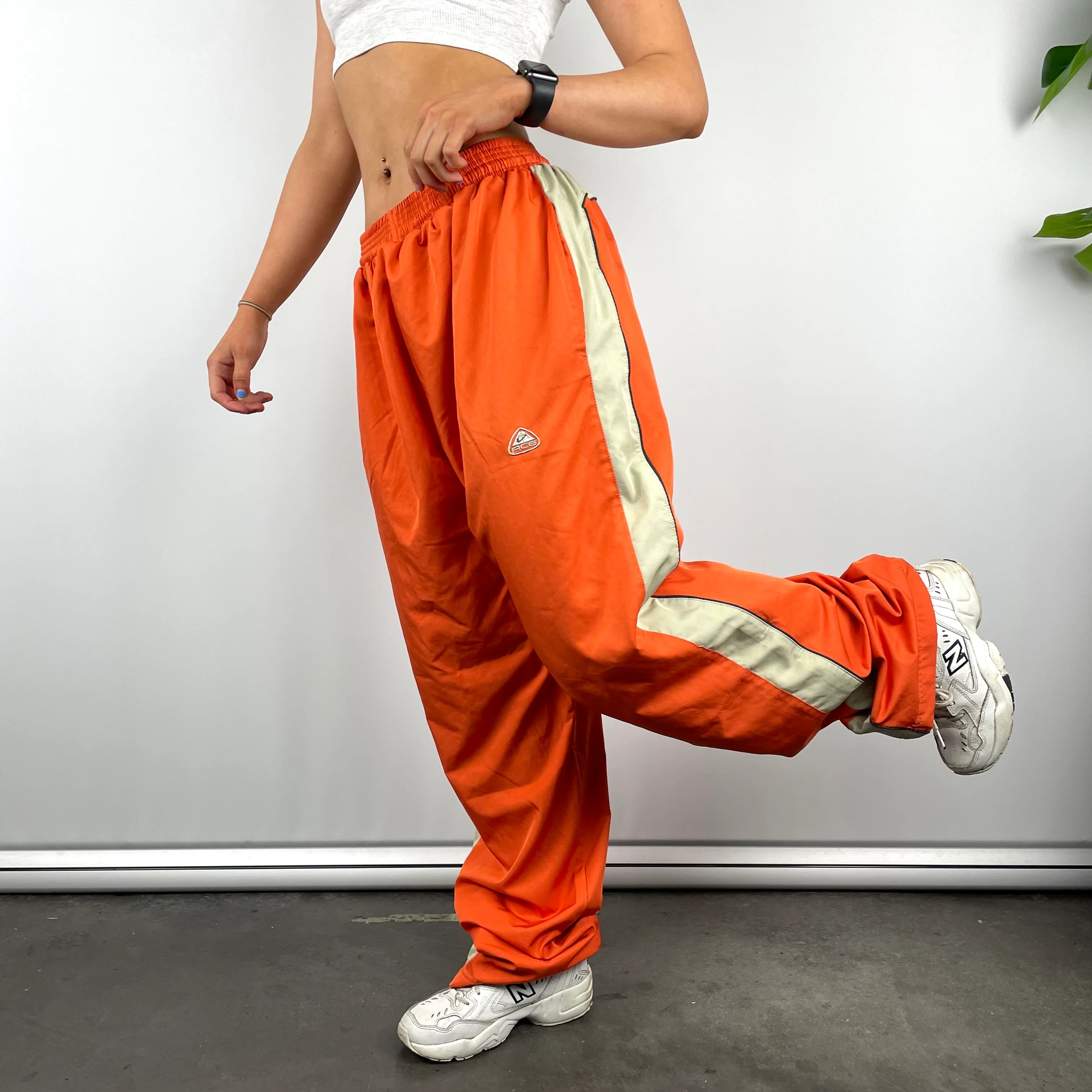 Nike ACG Orange Embroidered Spell Out Track Pants (XL)