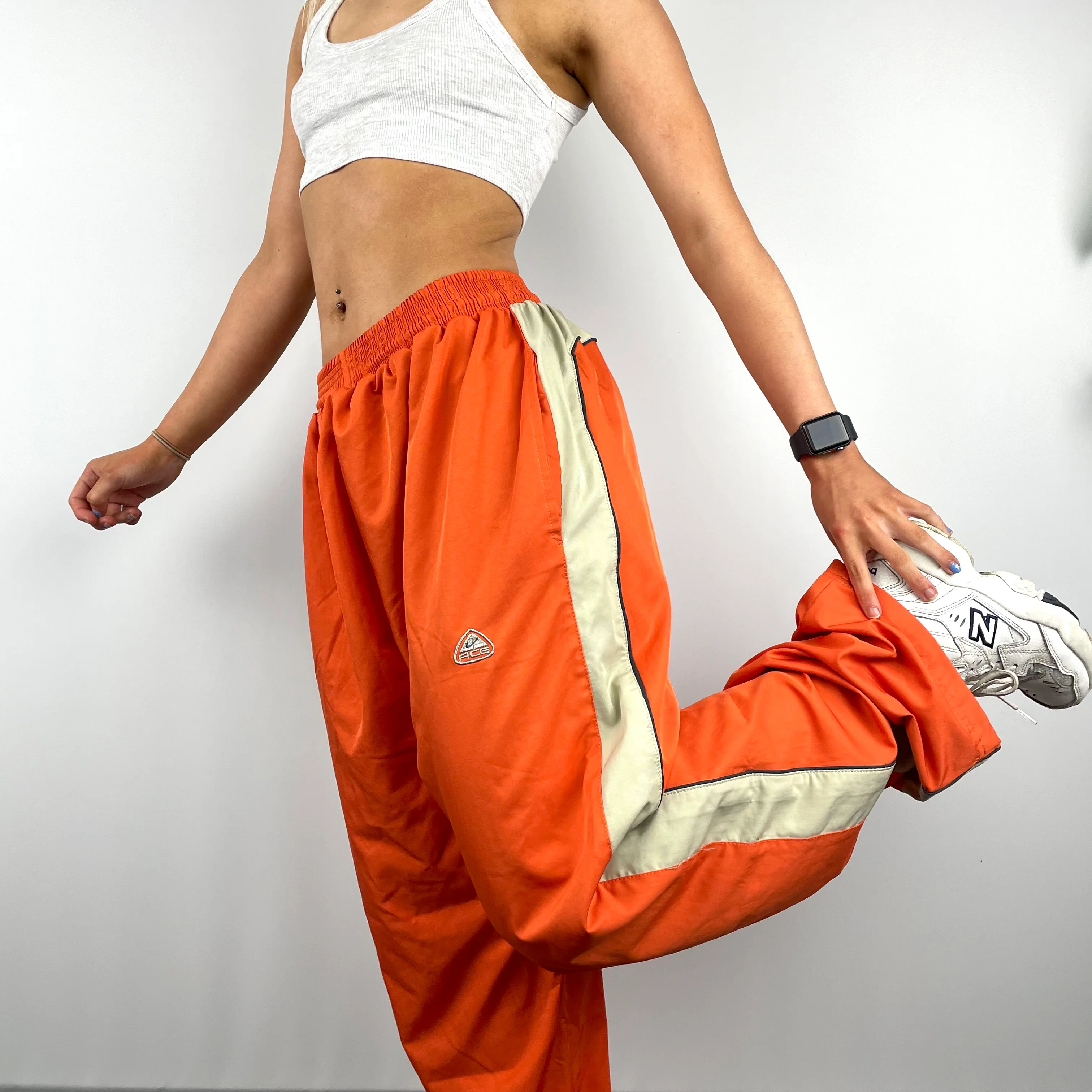 Nike ACG Orange Embroidered Spell Out Track Pants (XL) - Image 3