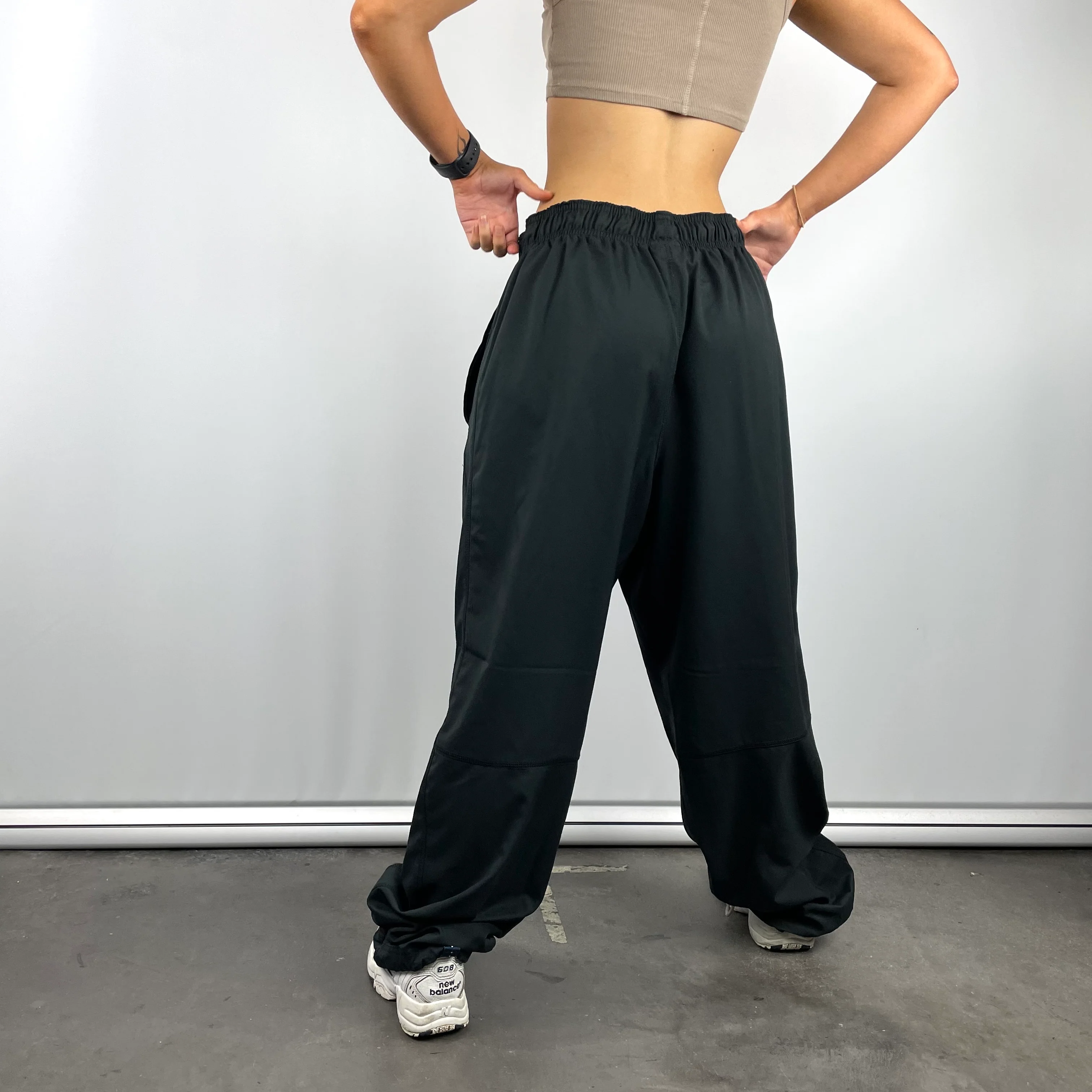 Nike Black Swoosh Track Pants (L) - Image 4