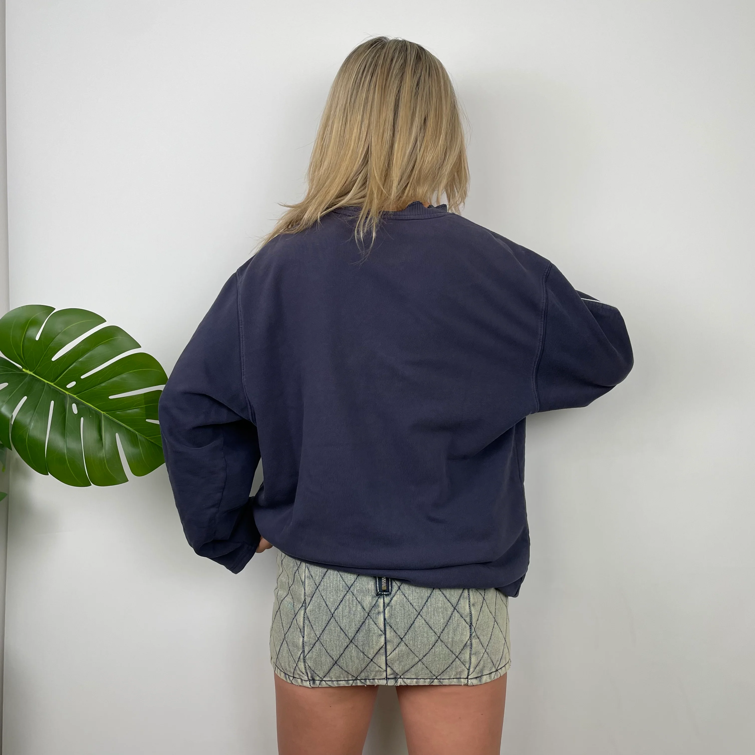 Adidas Navy Embroidered Spell Out Sweatshirt (L) - Image 7