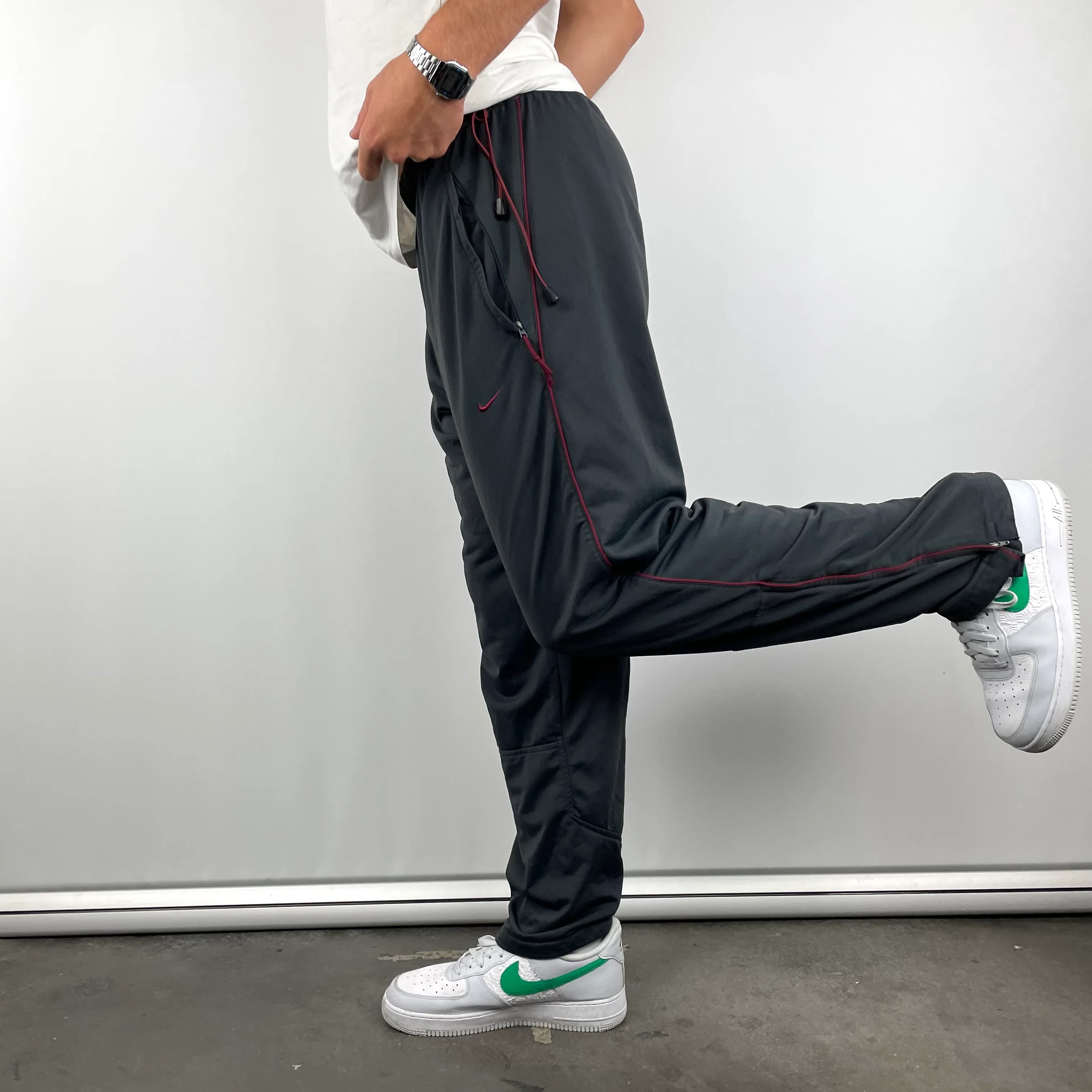 Nike Black Embroidered Swoosh Track Pants (L)