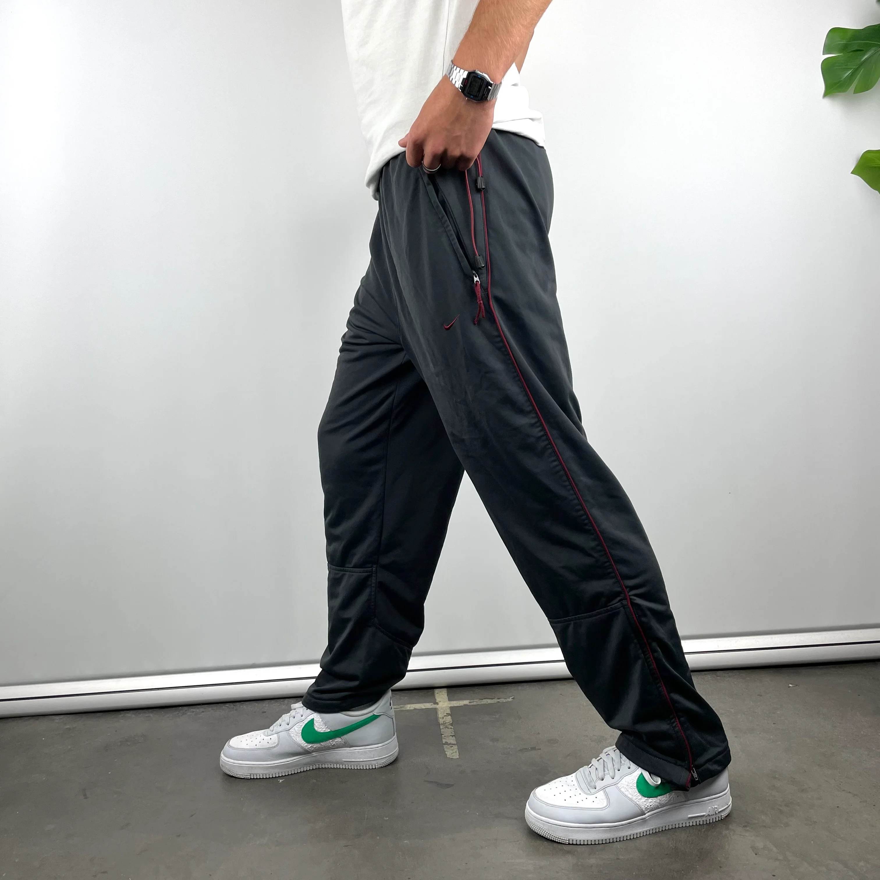 Nike Black Embroidered Swoosh Track Pants (L) - Image 2