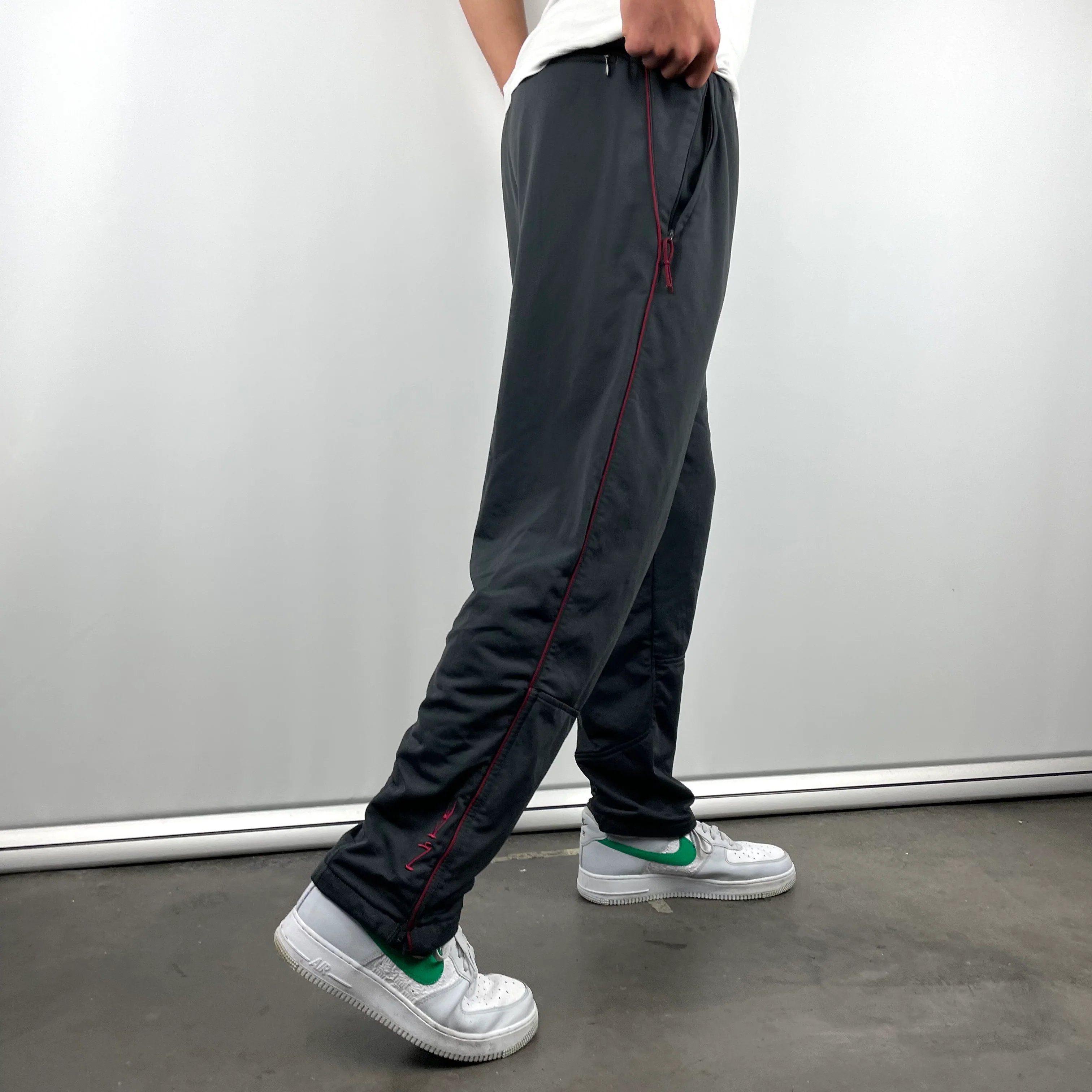 Nike Black Embroidered Swoosh Track Pants (L) - Image 3