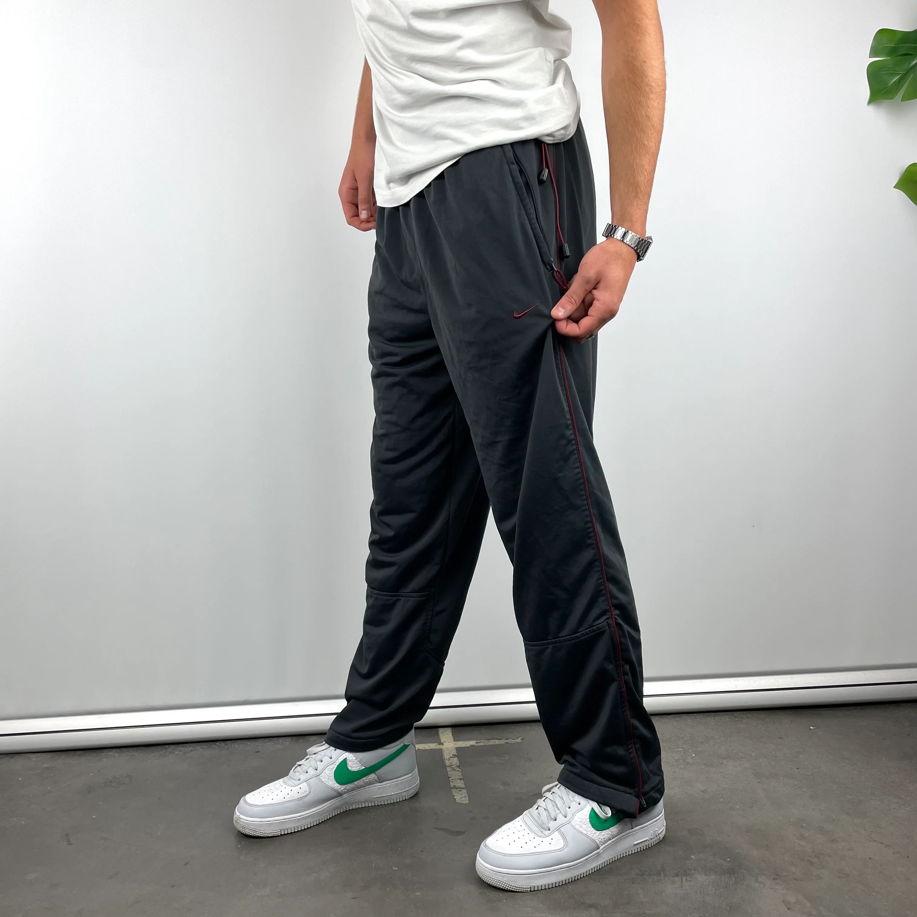 Nike Black Embroidered Swoosh Track Pants (L) - Image 4