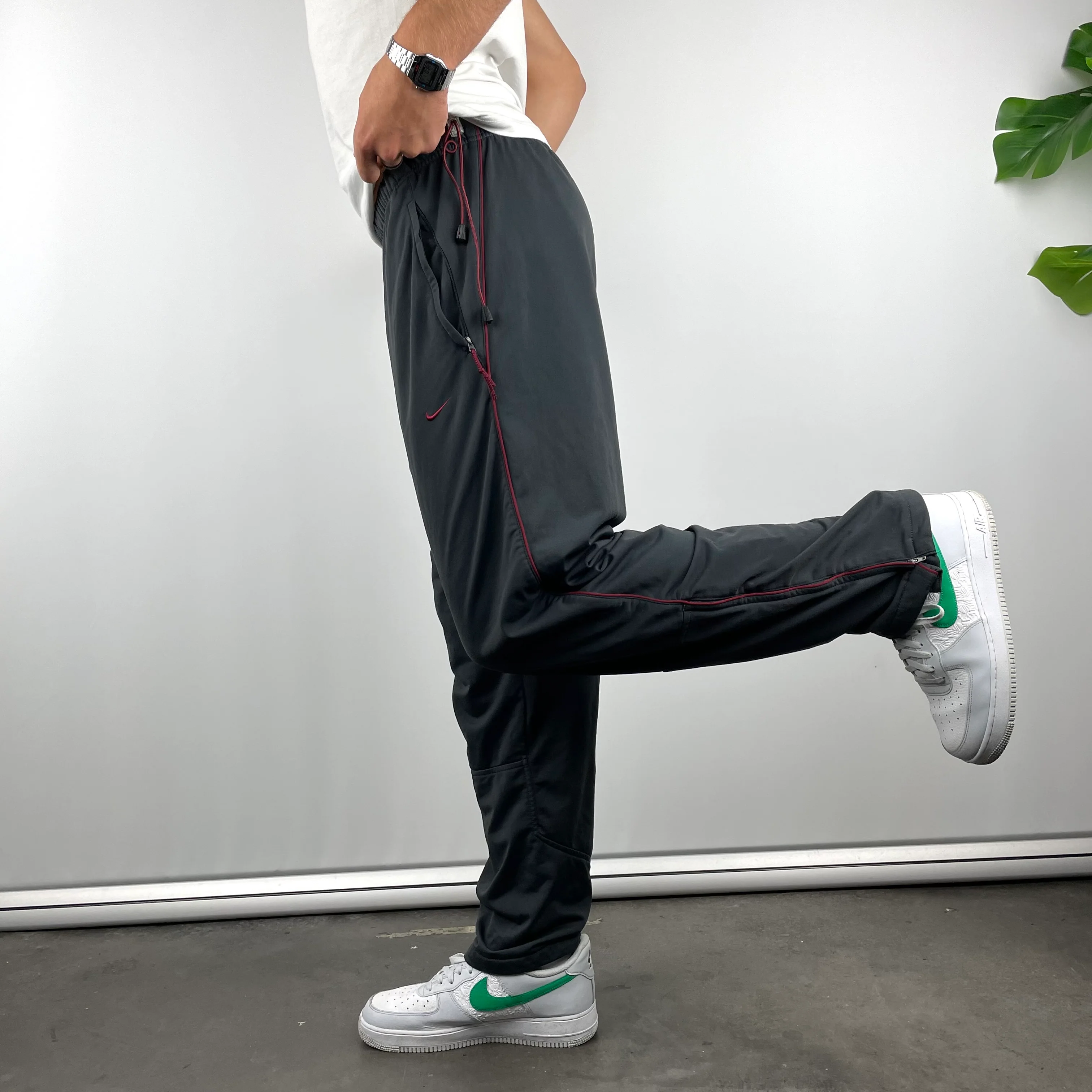 Nike Black Embroidered Swoosh Track Pants (L) - Image 5