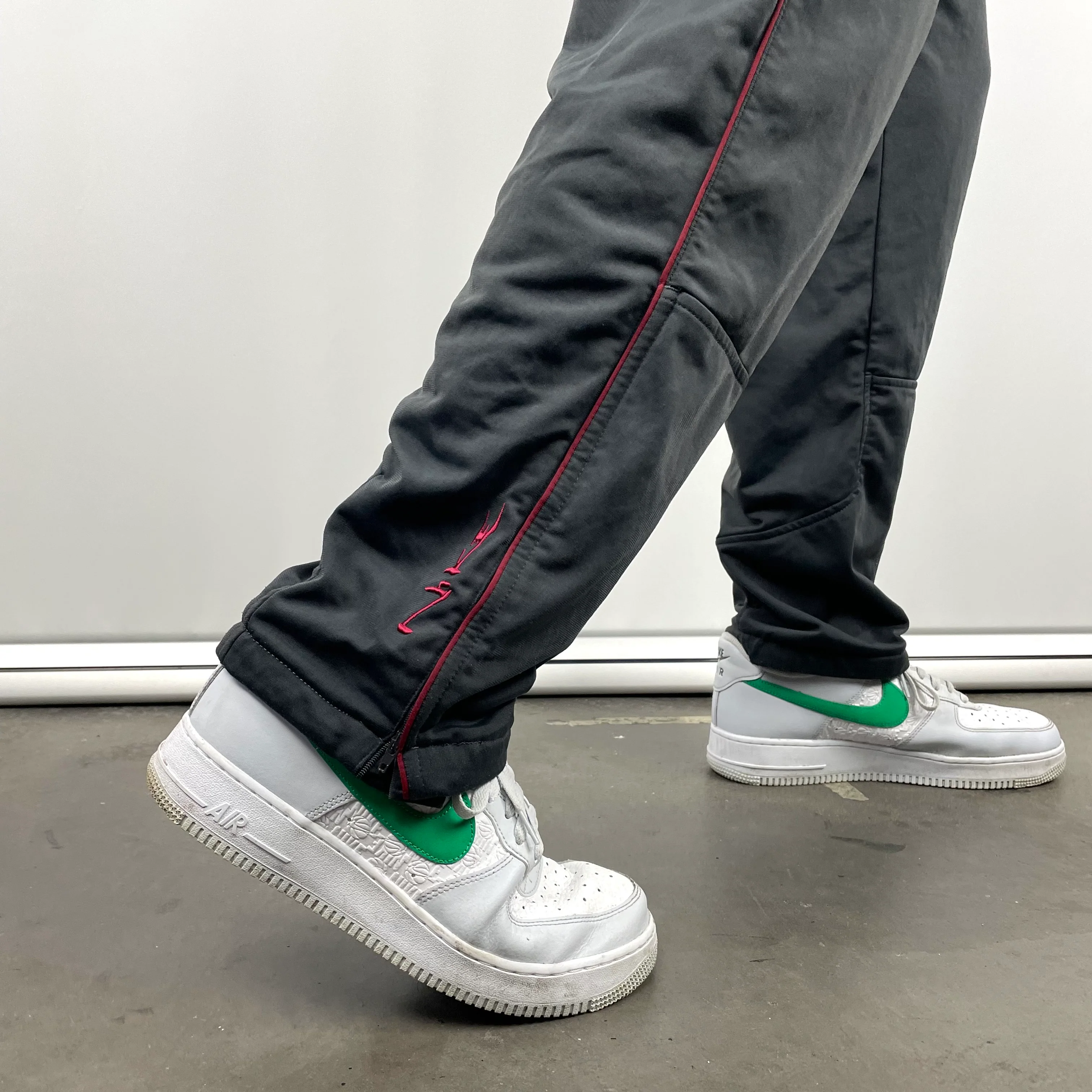 Nike Black Embroidered Swoosh Track Pants (L) - Image 6