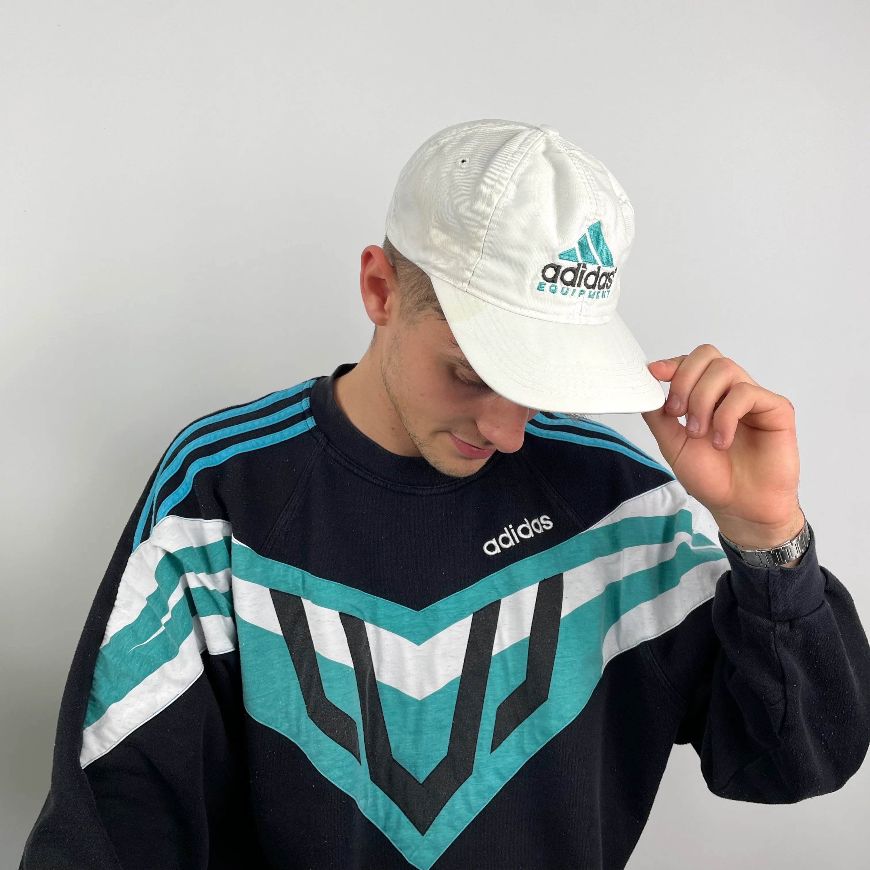 Adidas Equipment RARE White Embroidered Spell Out Cap - Image 3