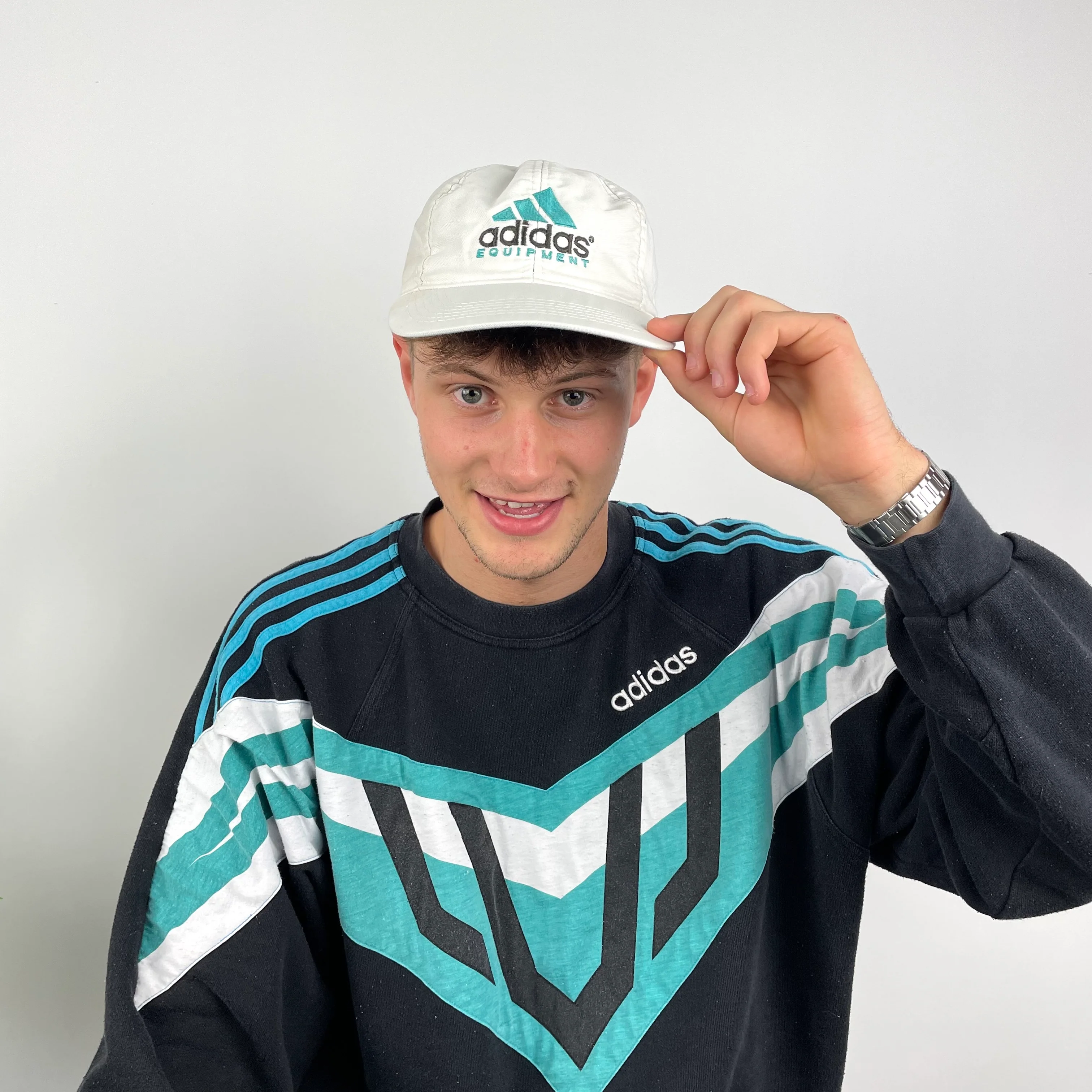 Adidas Equipment RARE White Embroidered Spell Out Cap - Image 4