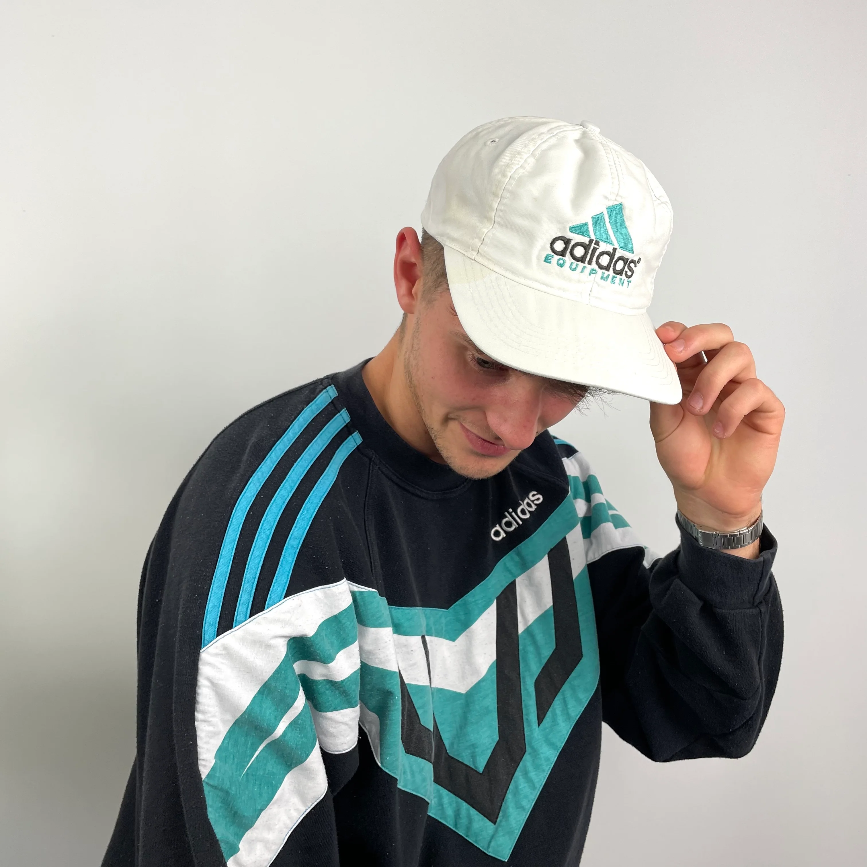Adidas Equipment RARE White Embroidered Spell Out Cap - Image 5