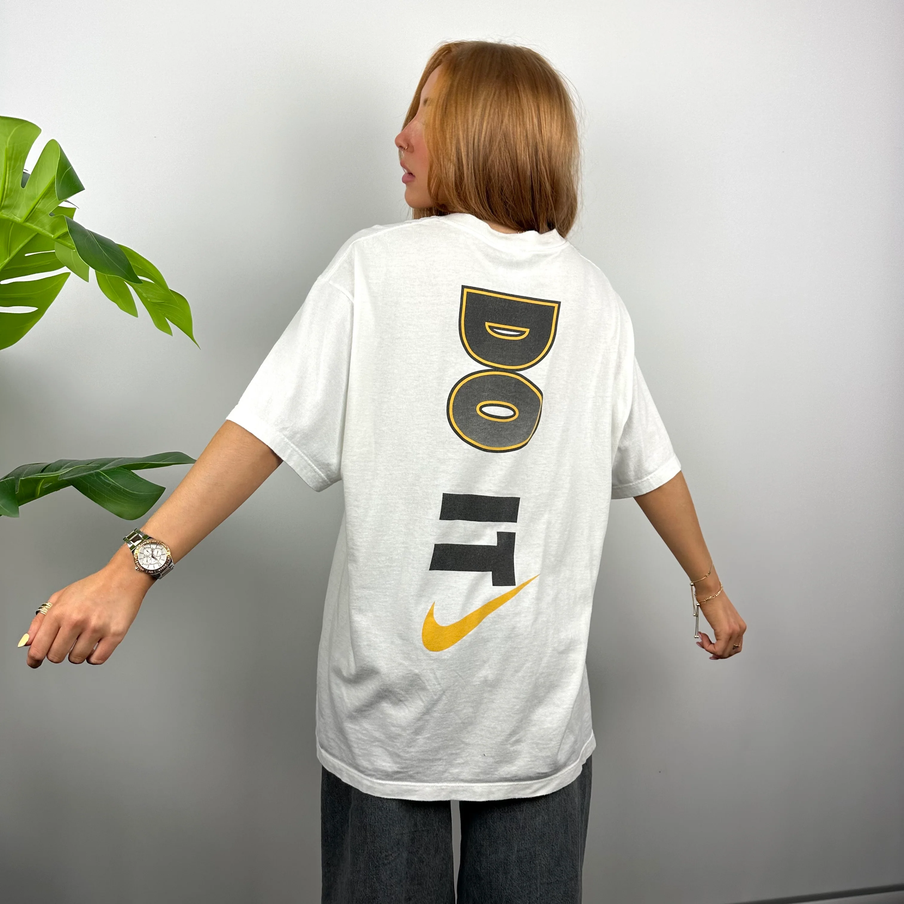 Nike Just Do It RARE White Graphic Spell Out T Shirt (L) - Image 2