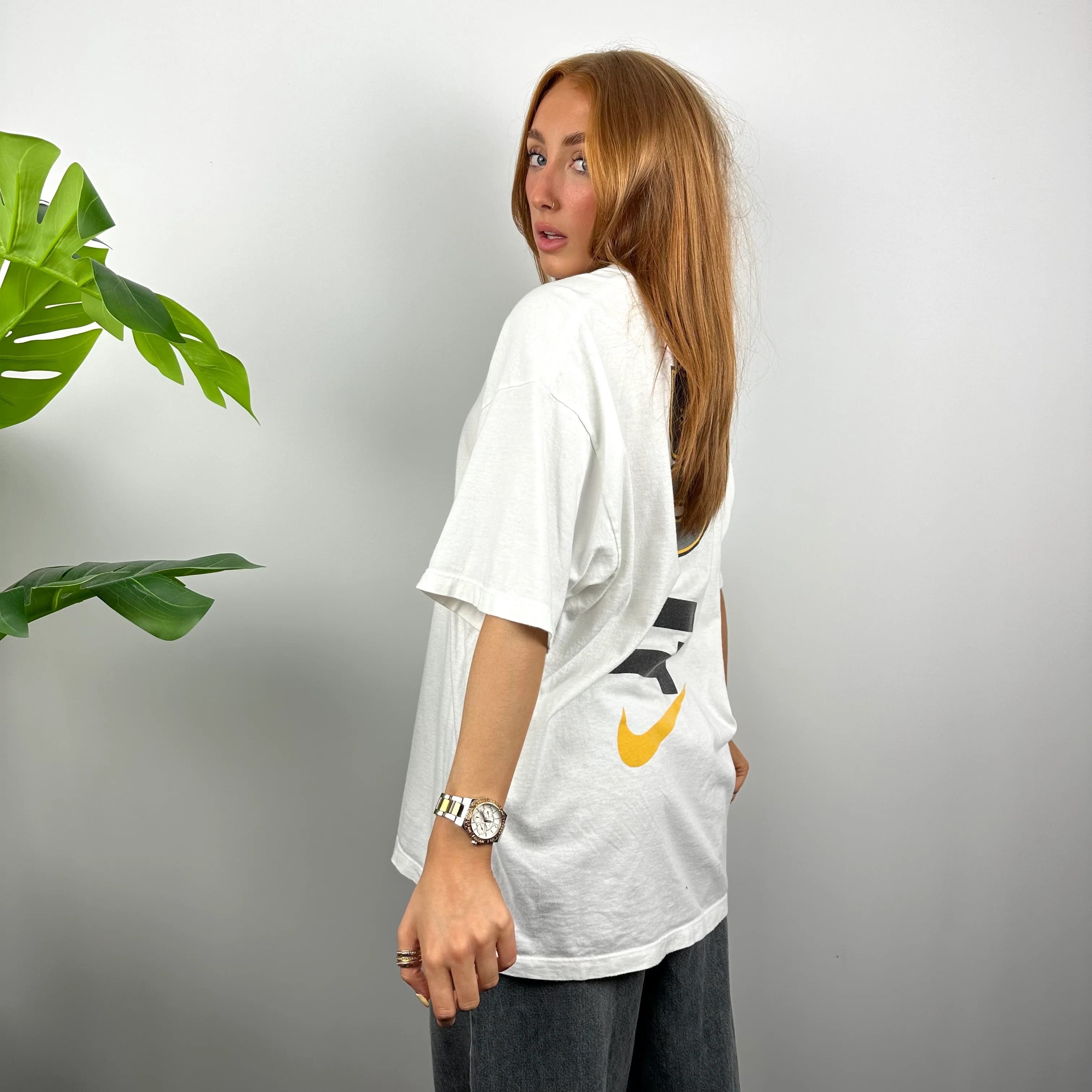 Nike Just Do It RARE White Graphic Spell Out T Shirt (L) - Image 4