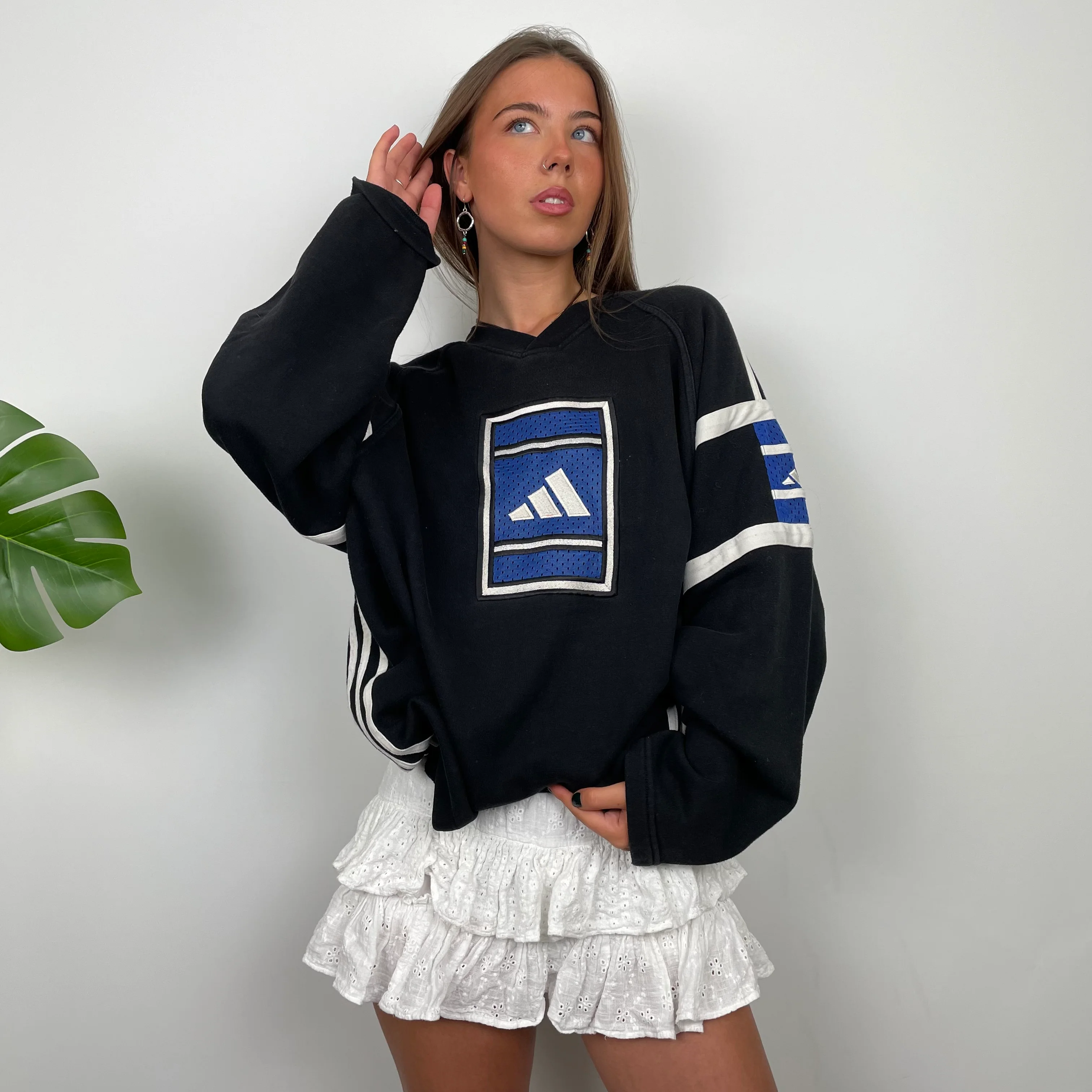 Adidas RARE Black Embroidered Logo Sweatshirt (XL) - Image 5