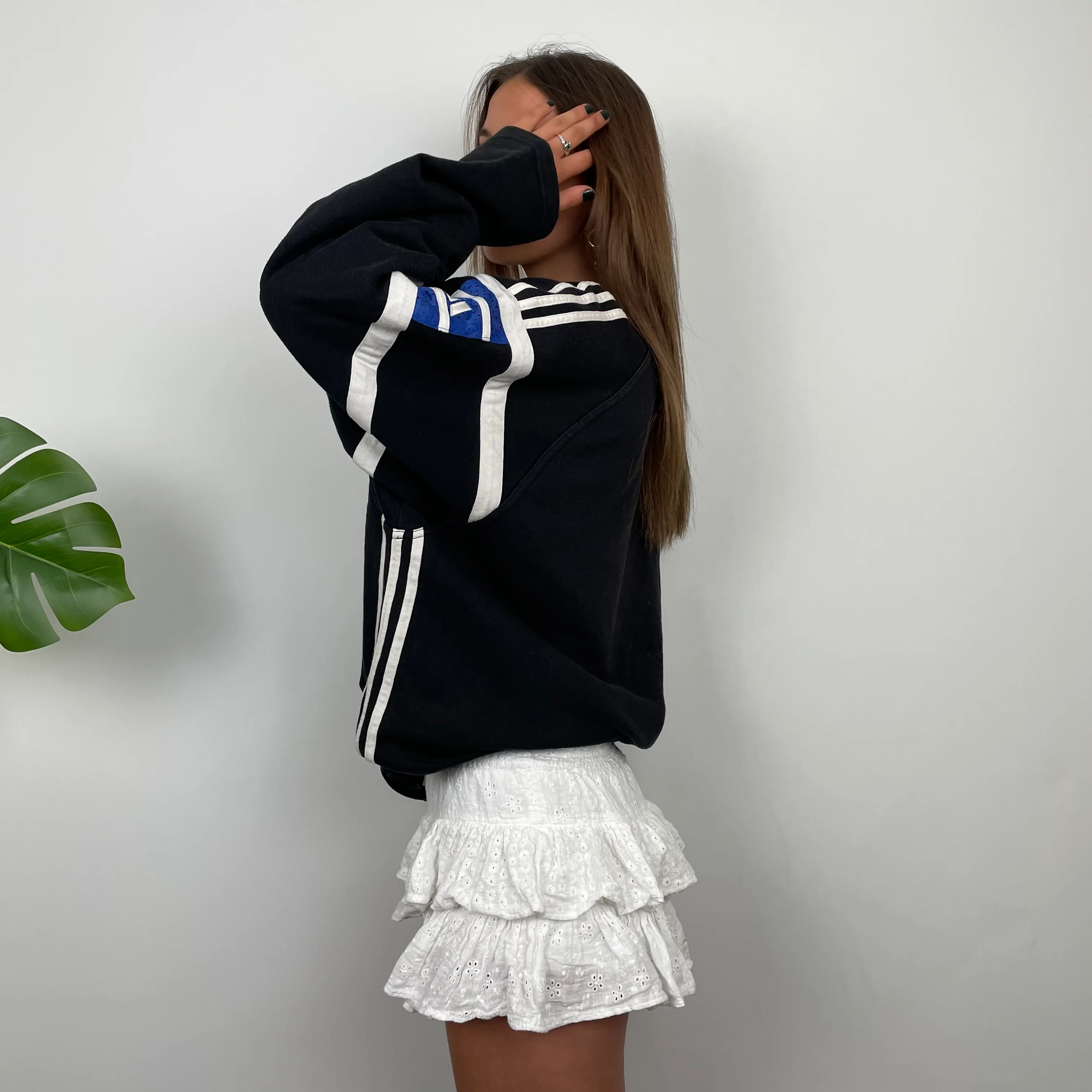 Adidas RARE Black Embroidered Logo Sweatshirt (XL) - Image 6