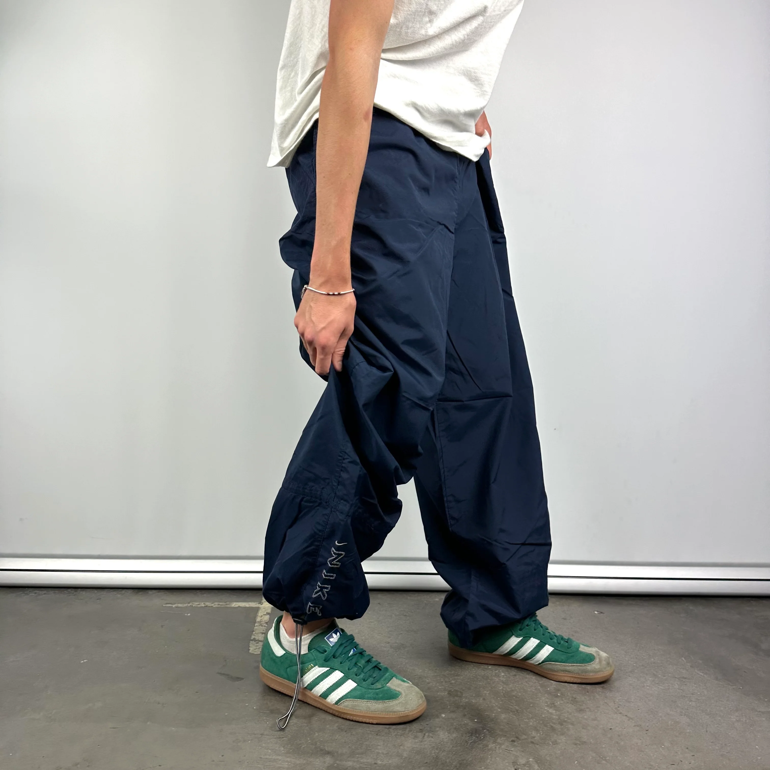 Nike Navy Embroidered Spell Out Track Pants (XL) - Image 5