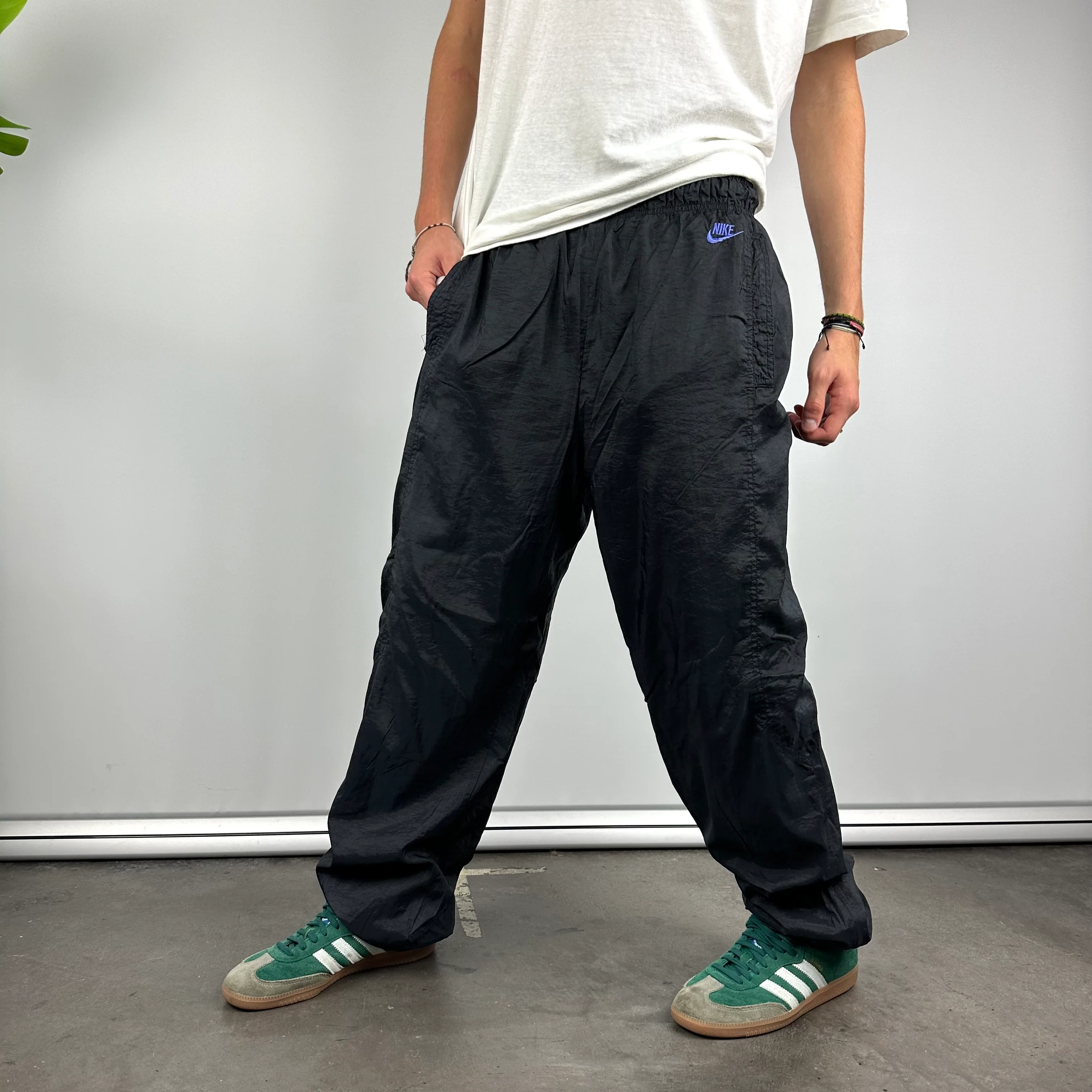 Nike Black Embroidered Spell Out Track Pants (L)