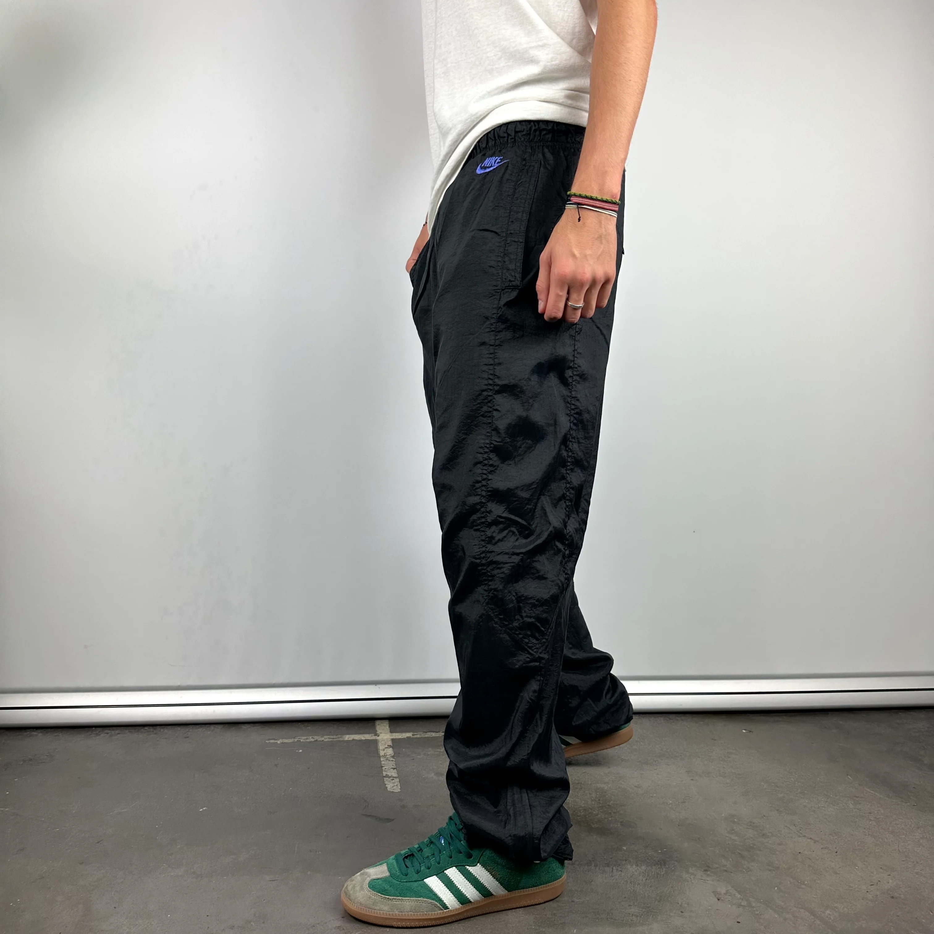 Nike Black Embroidered Spell Out Track Pants (L) - Image 4