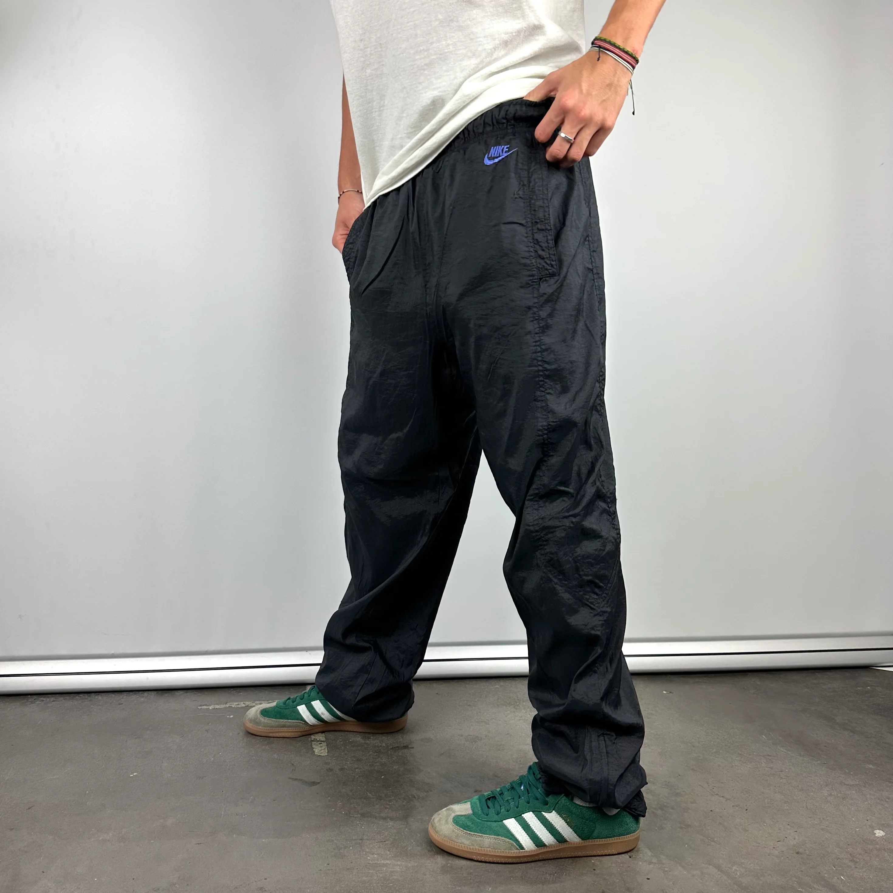 Nike Black Embroidered Spell Out Track Pants (L) - Image 5