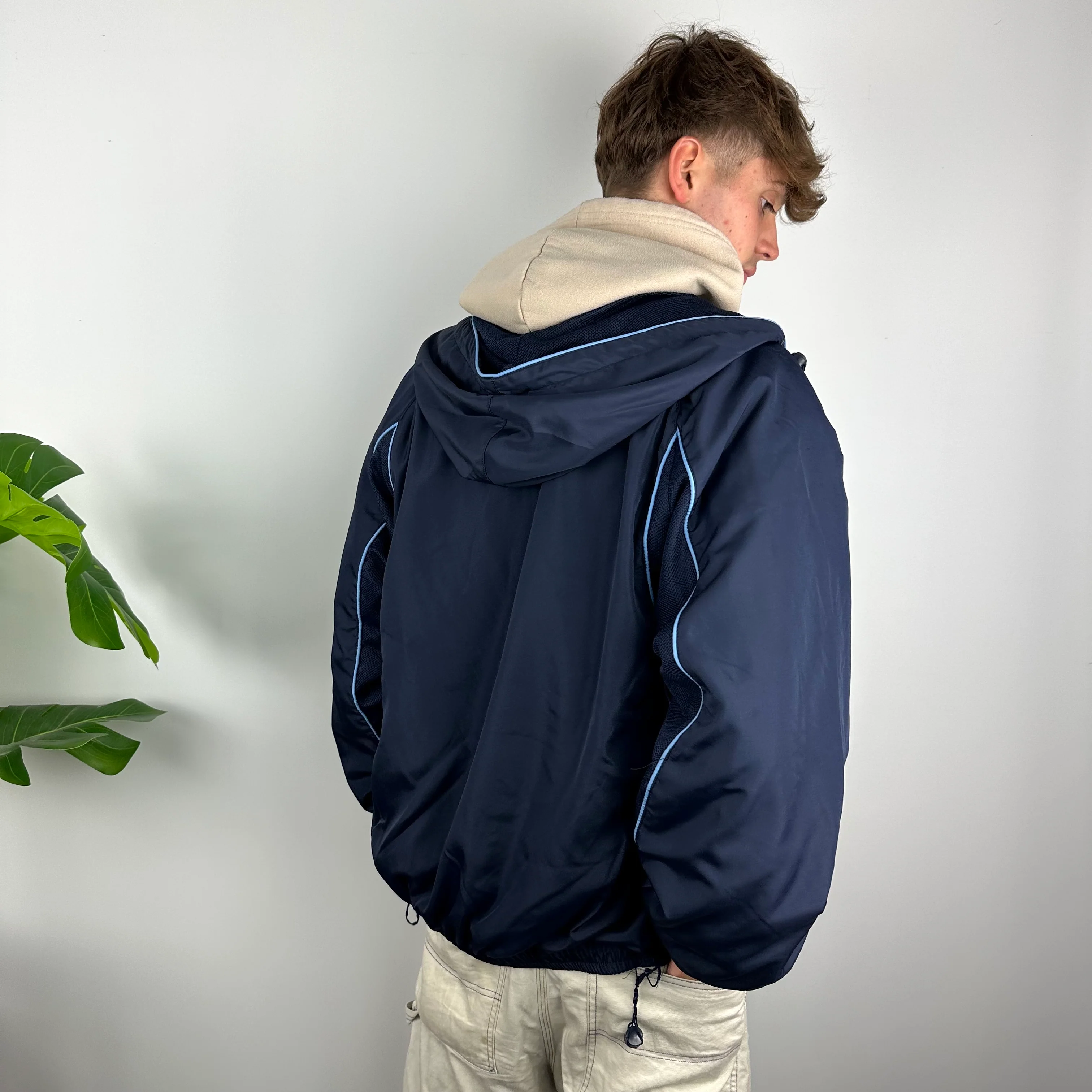 Nike TN Air RARE Navy Embroidered Spell Out Zip Up Jacket (L) - Image 4