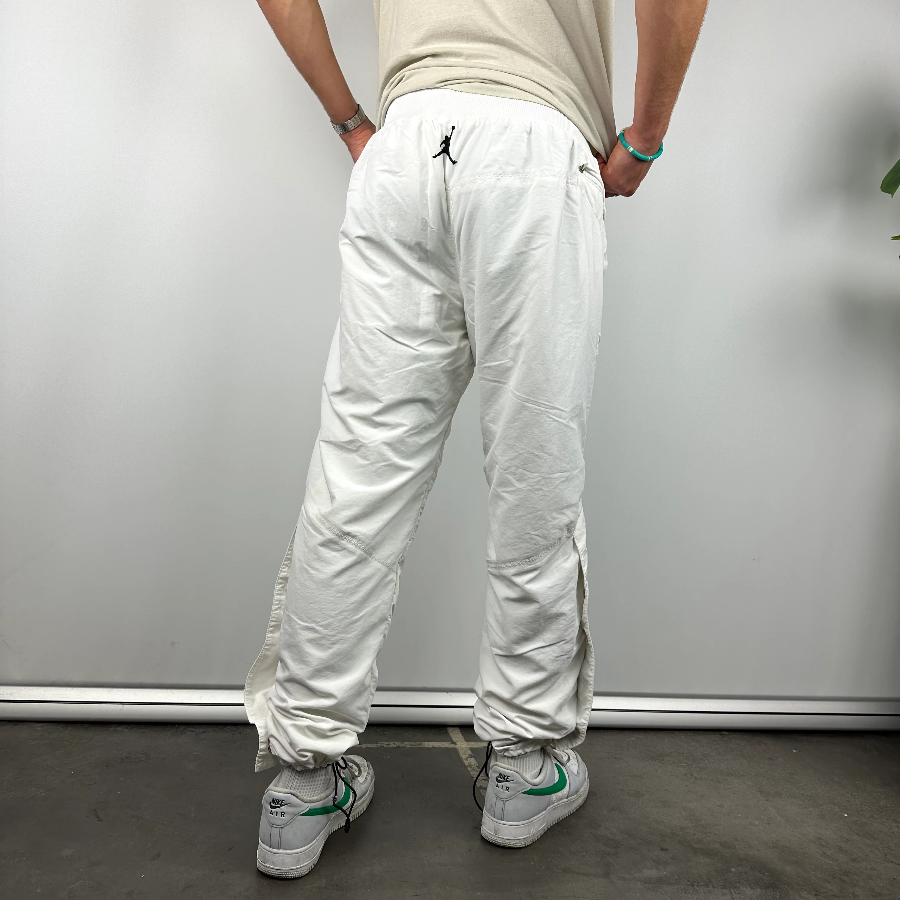 Nike Air Jordan White Spell Out Track Pants (L) - Image 4