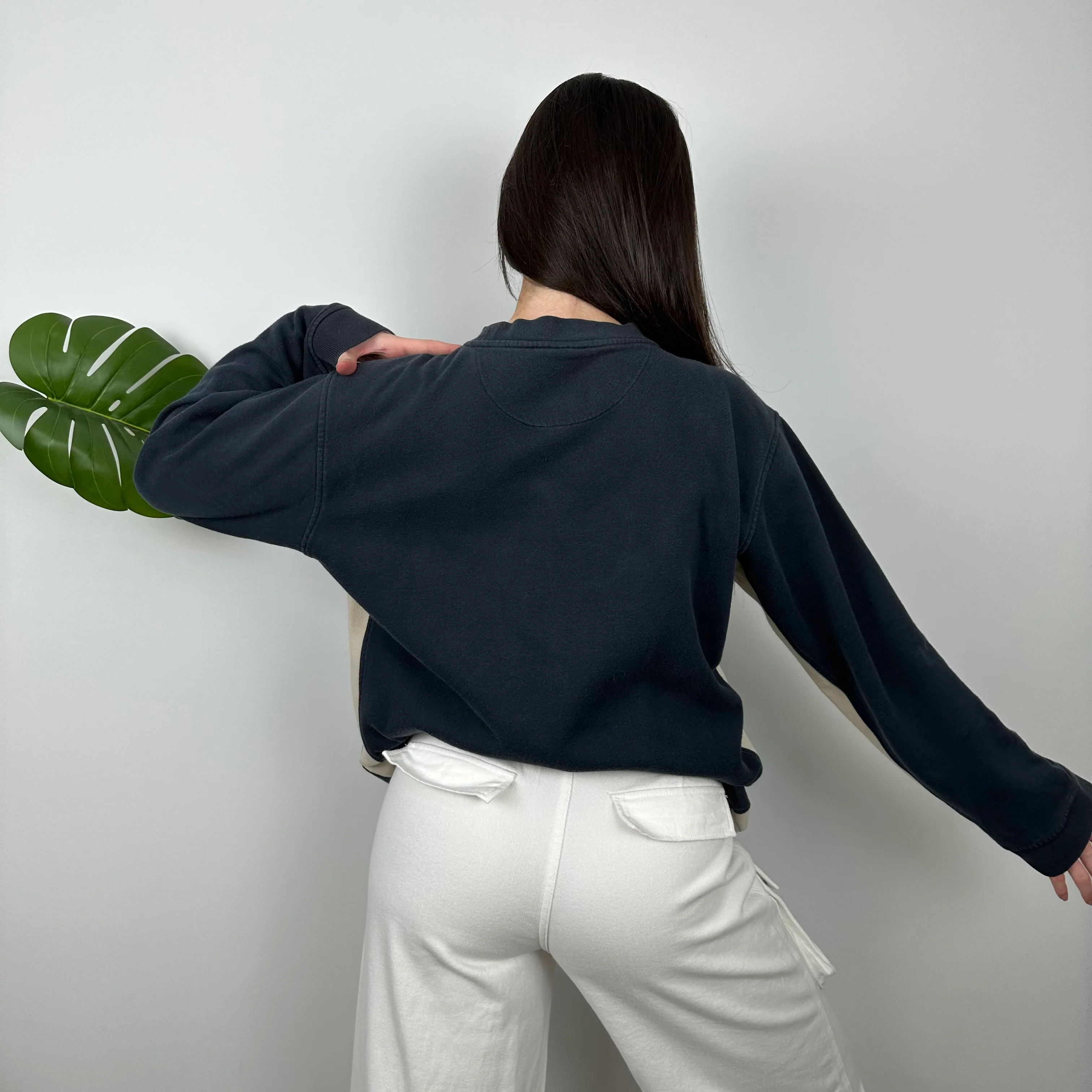 Nike Navy Embroidered Spell Out Sweatshirt (M) - Image 5