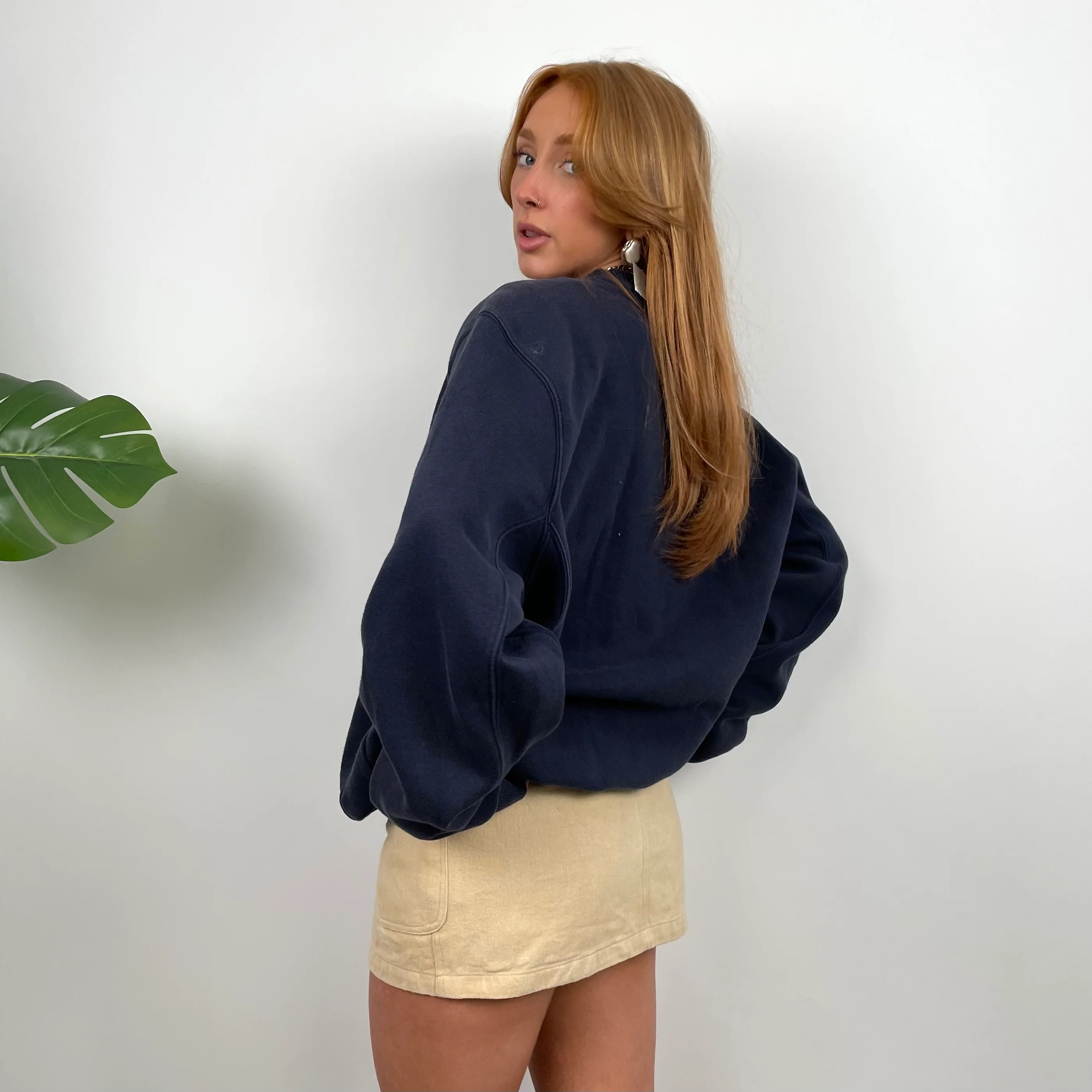 Adidas Navy Embroidered Spell Out Sweatshirt (M) - Image 6