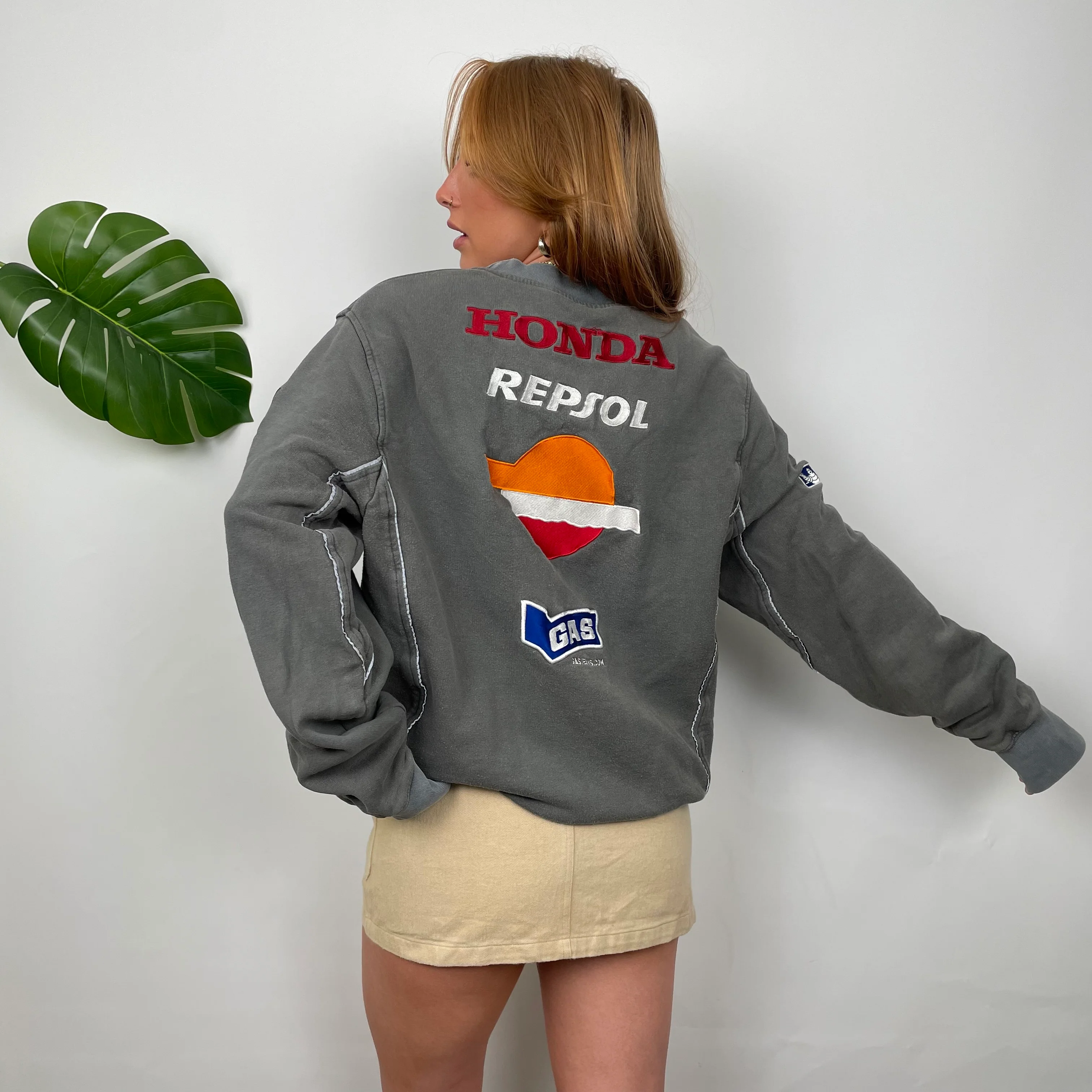 Honda Racing RARE Grey Embroidered Spell Out Sweatshirt (L) - Image 7