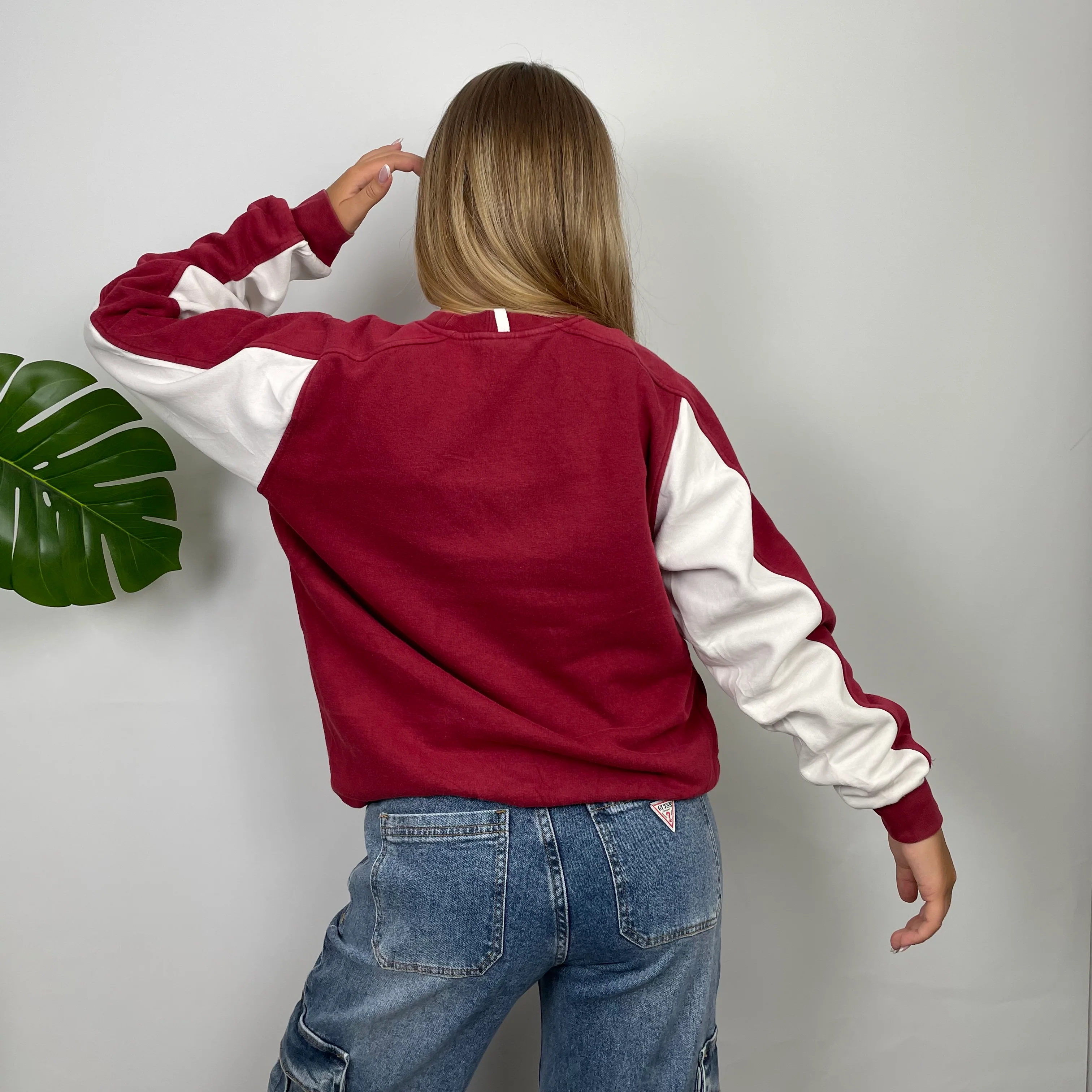 Adidas Red Embroidered Spell Out Sweatshirt (M) - Image 8
