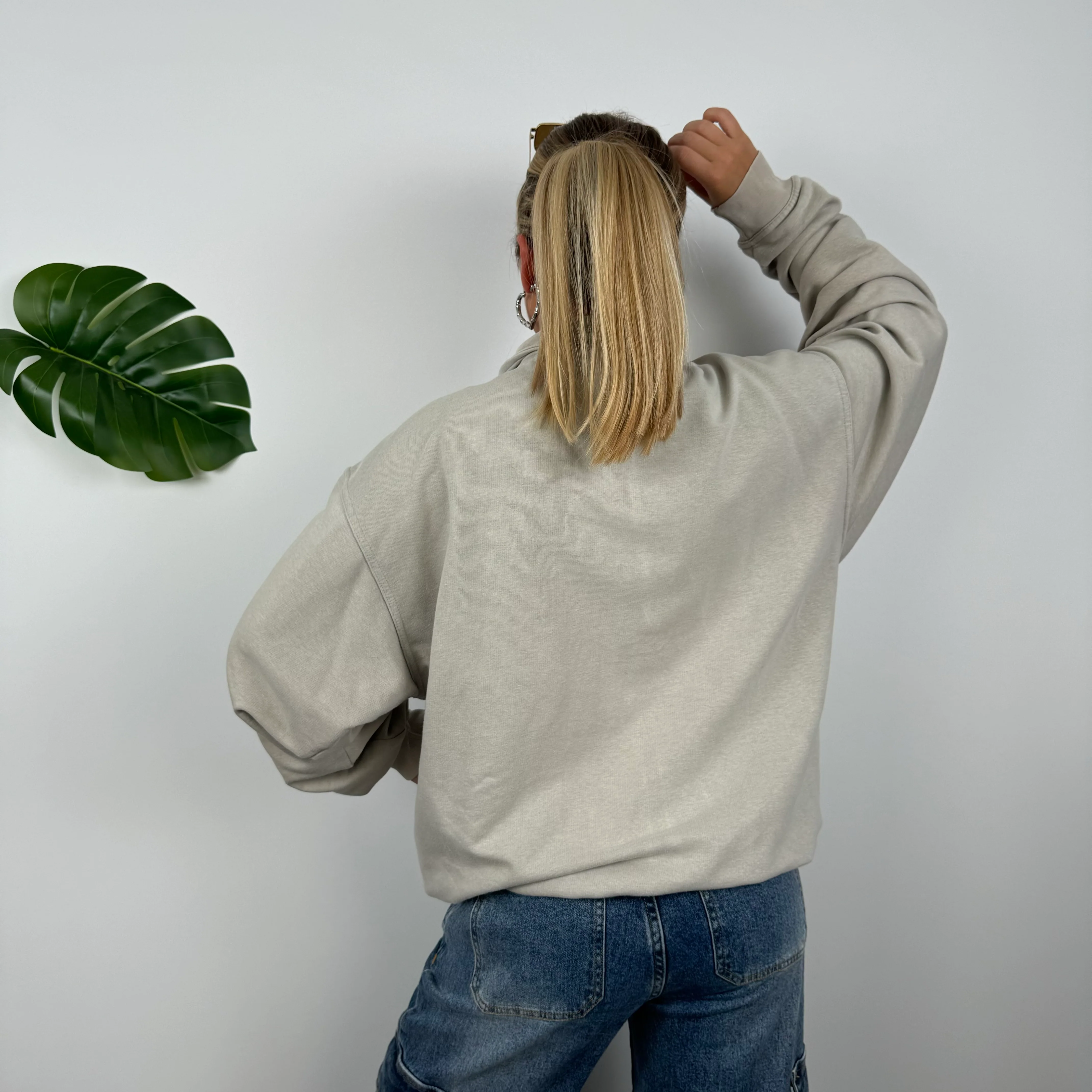 Adidas Cream Beige Embroidered Spell Out Zip Up Jacket (L) - Image 12