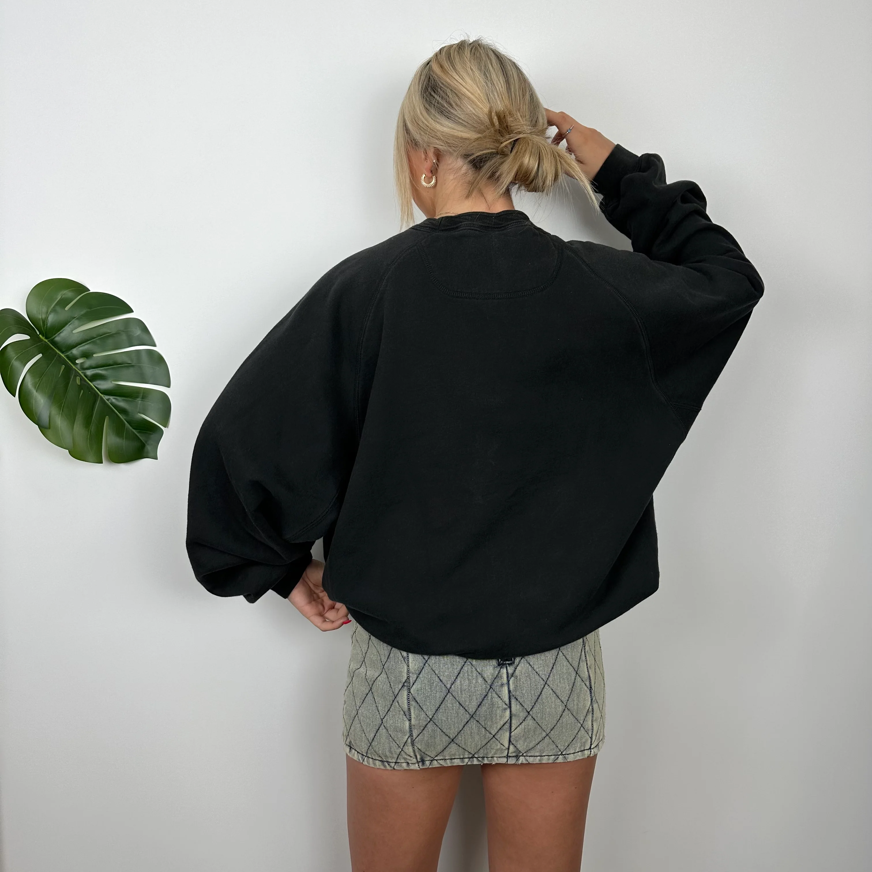 Adidas Black Embroidered Spell Out Sweatshirt (L) - Image 5