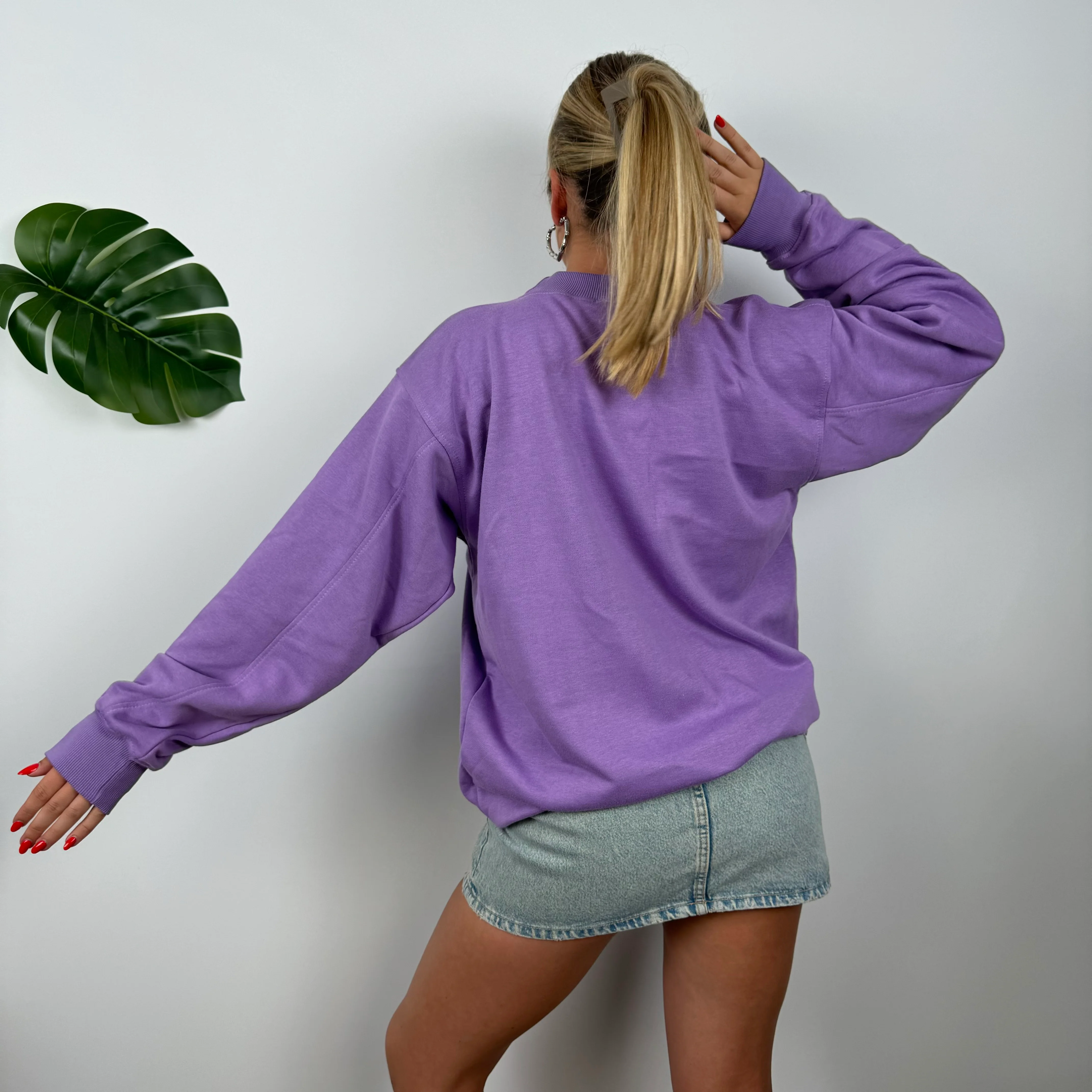 Nike Lilac Embroidered Spell Out Sweatshirt (L) - Image 8