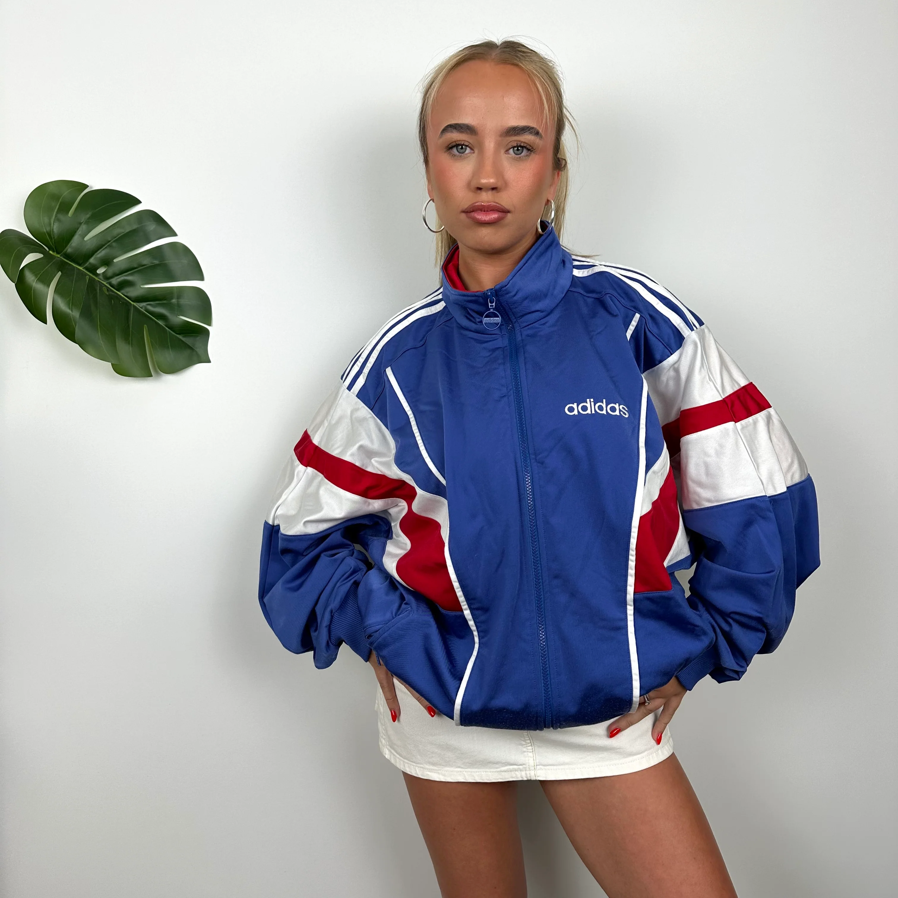 Adidas Colour Block Embroidered Spell Out Track Jacket (L) - Image 3