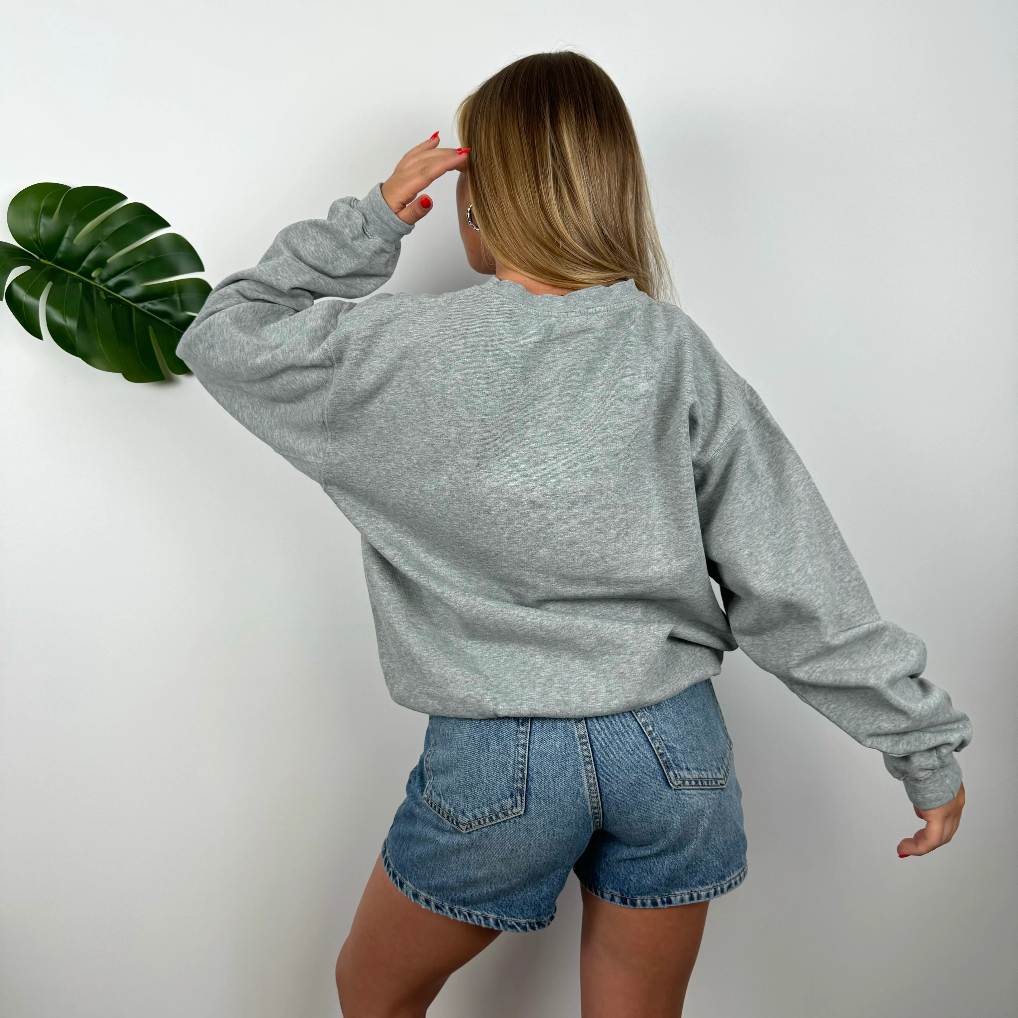Timberland RARE Grey Embroidered Spell Out Sweatshirt (M) - Image 3