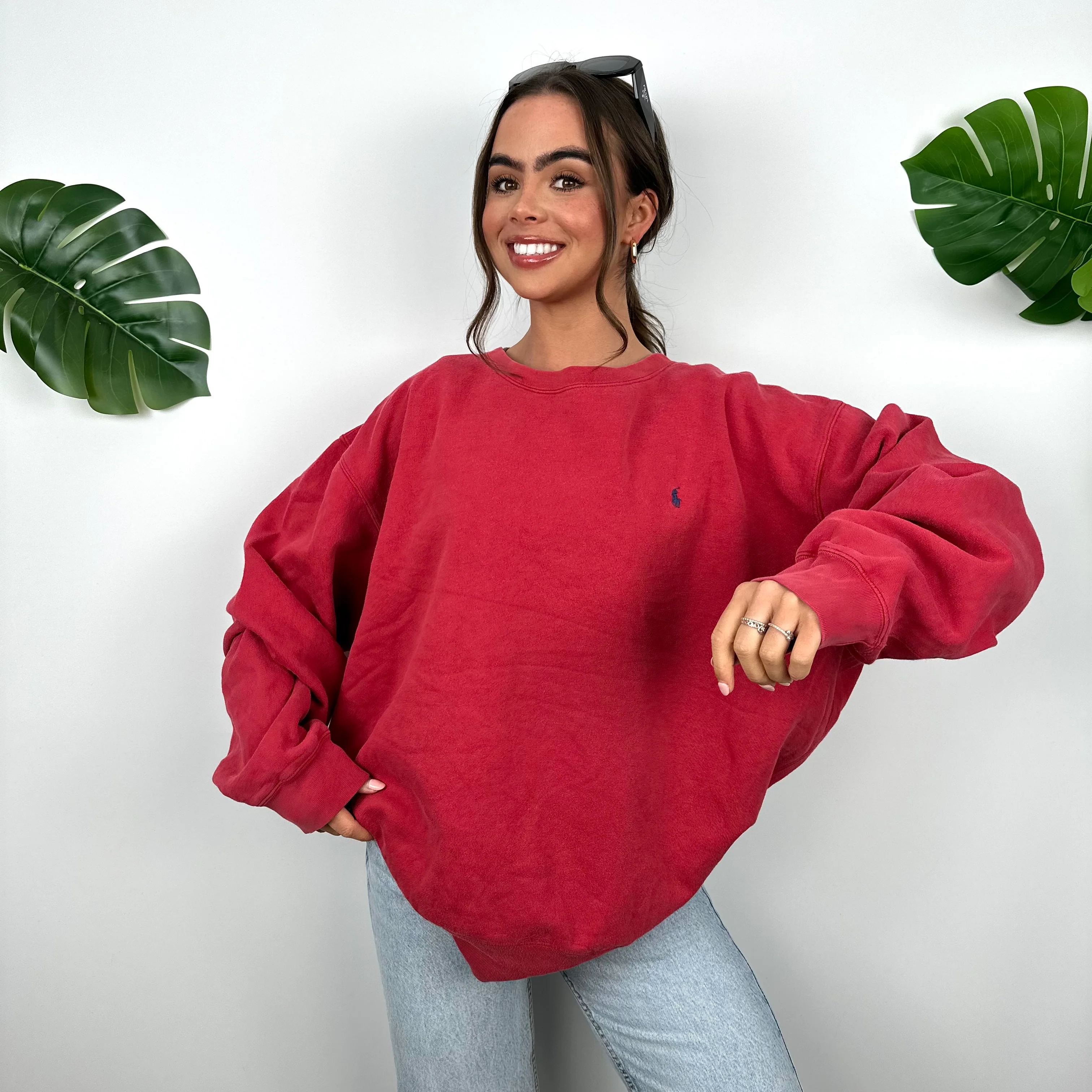 Polo Ralph Lauren Red Embroidered Logo Sweatshirt (L) - Image 2
