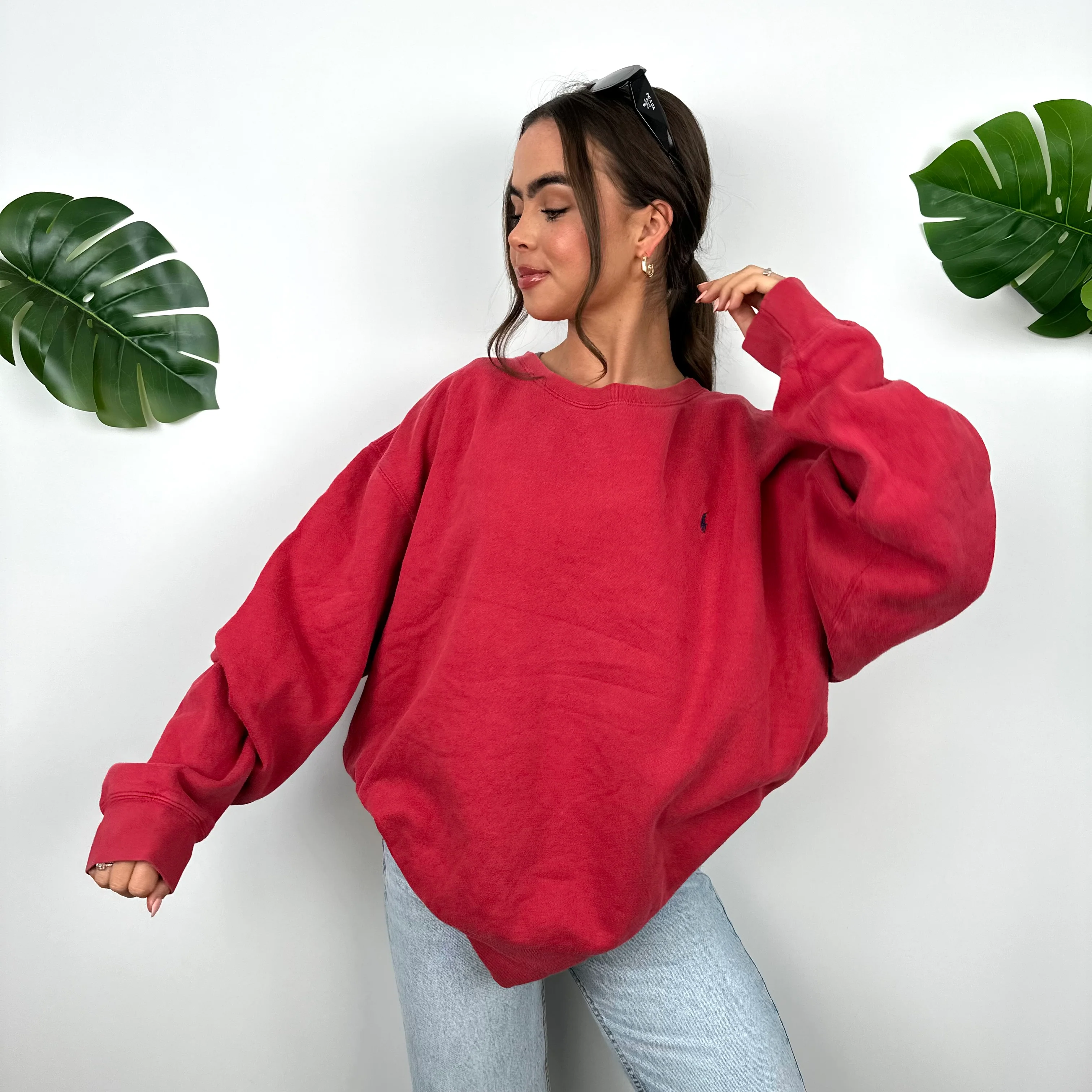Polo Ralph Lauren Red Embroidered Logo Sweatshirt (L) - Image 3