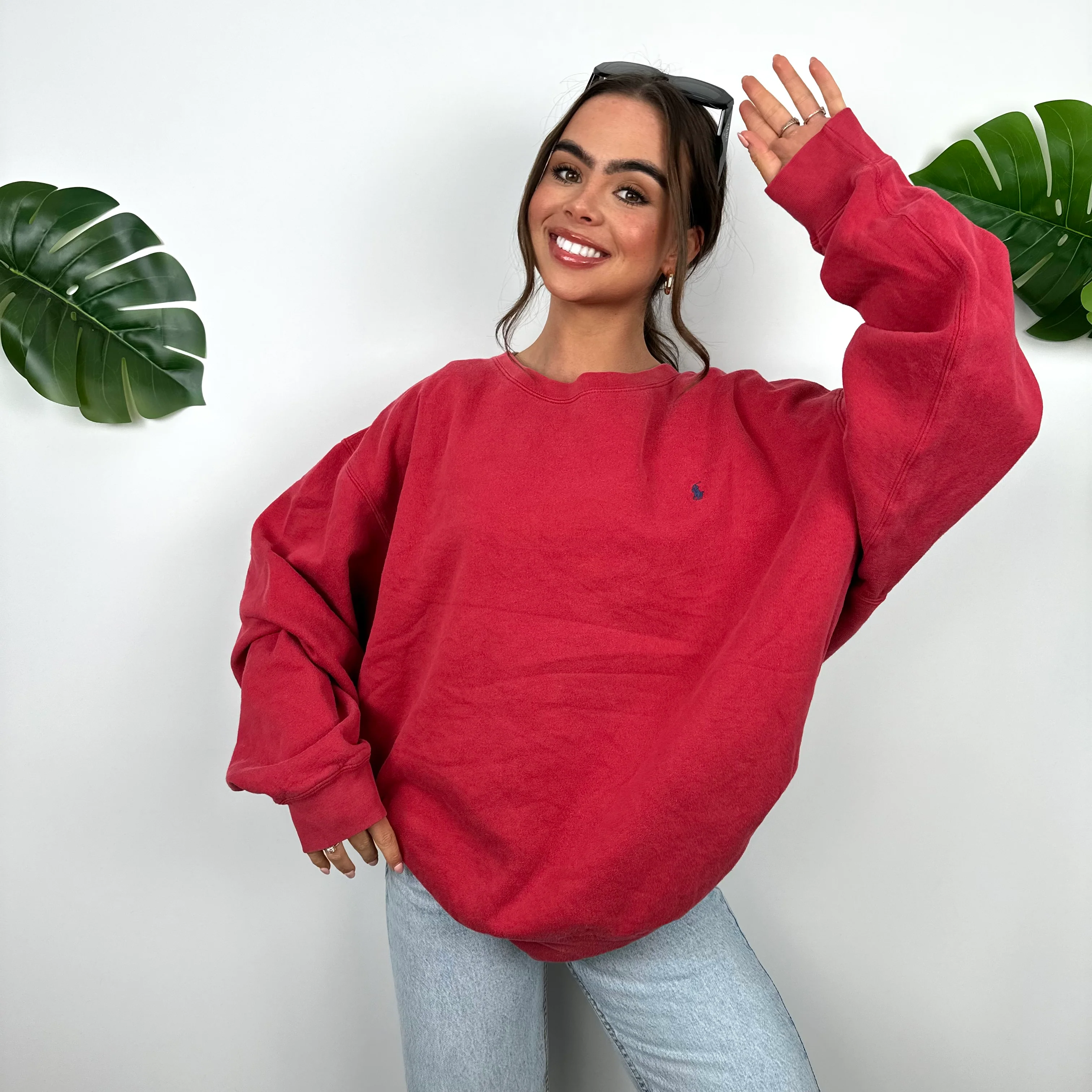 Polo Ralph Lauren Red Embroidered Logo Sweatshirt (L) - Image 4