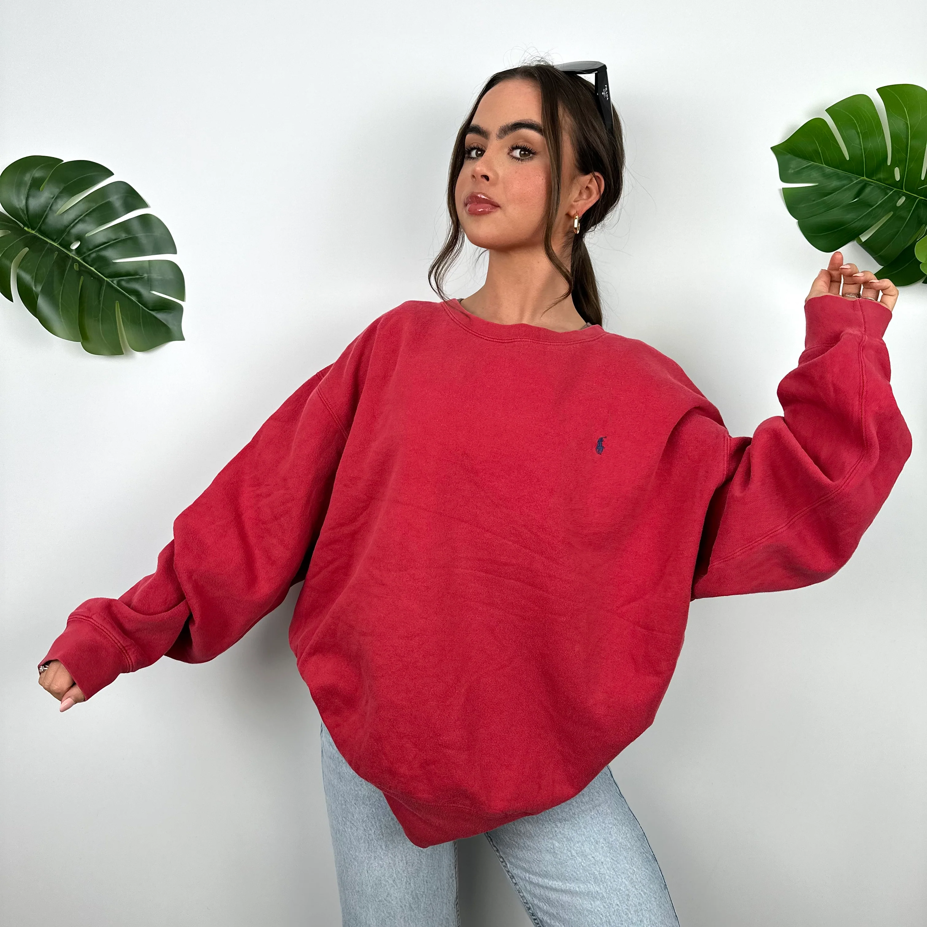 Polo Ralph Lauren Red Embroidered Logo Sweatshirt (L) - Image 5