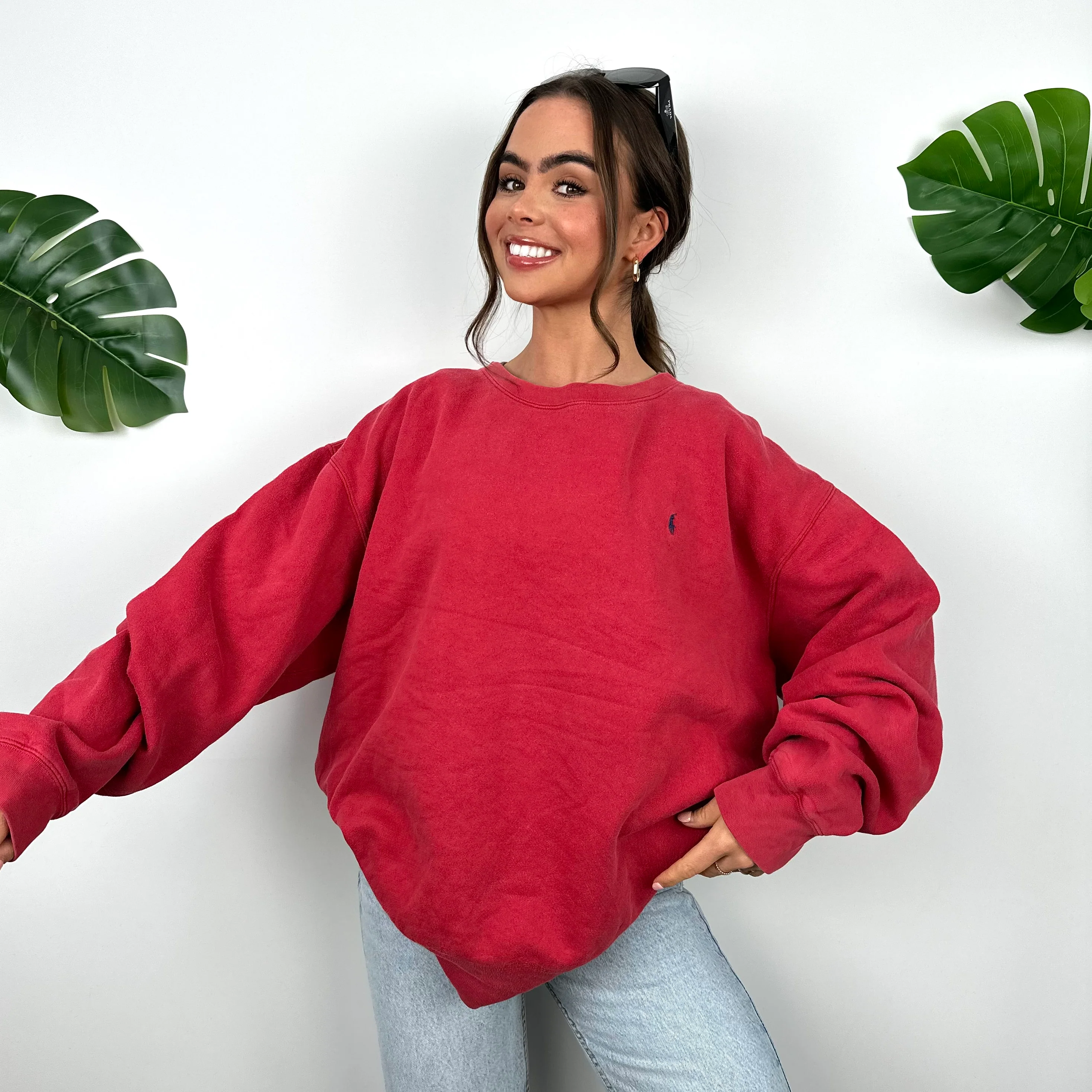 Polo Ralph Lauren Red Embroidered Logo Sweatshirt (L) - Image 7