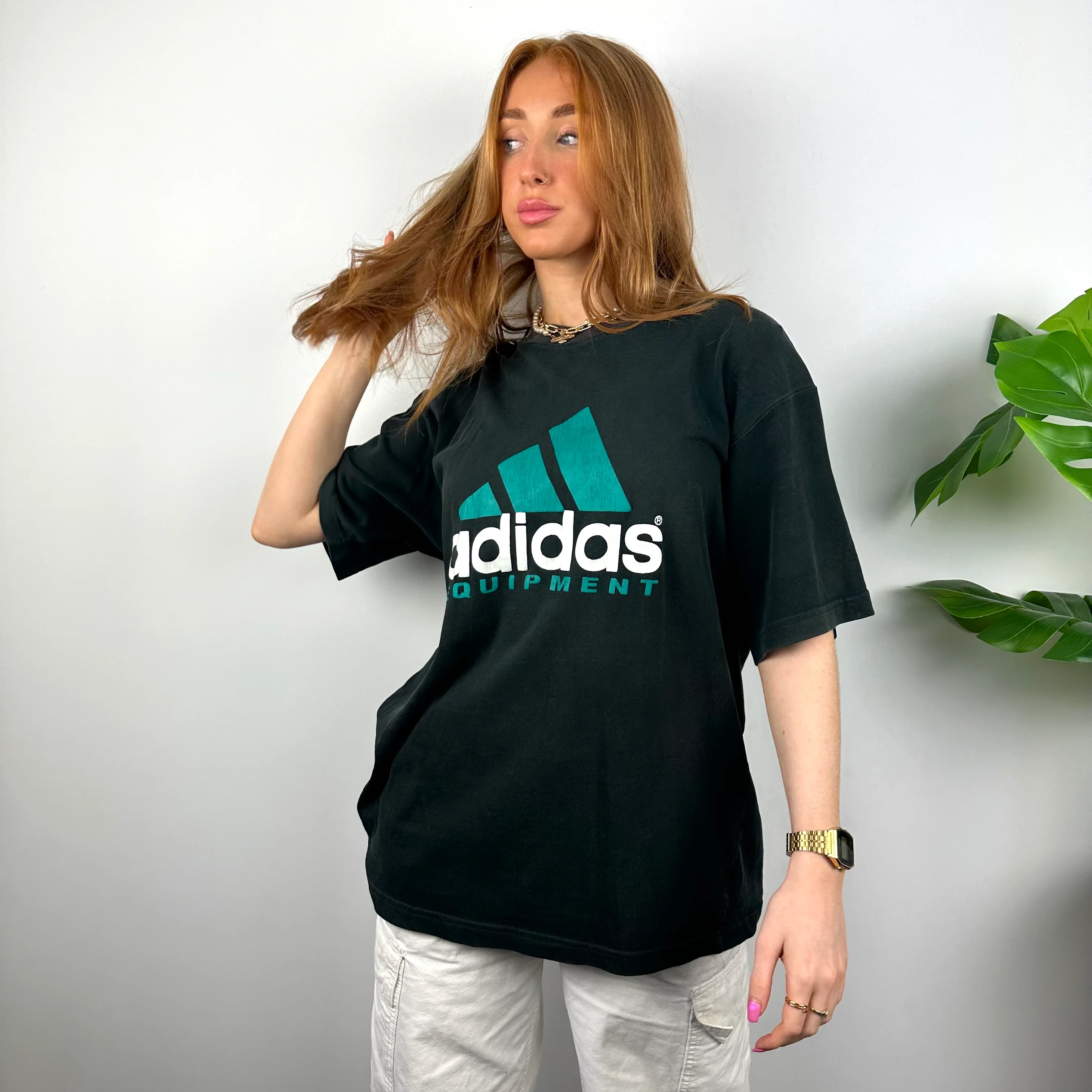 Adidas Equipment RARE Black Spell Out T Shirt (L) - Image 5