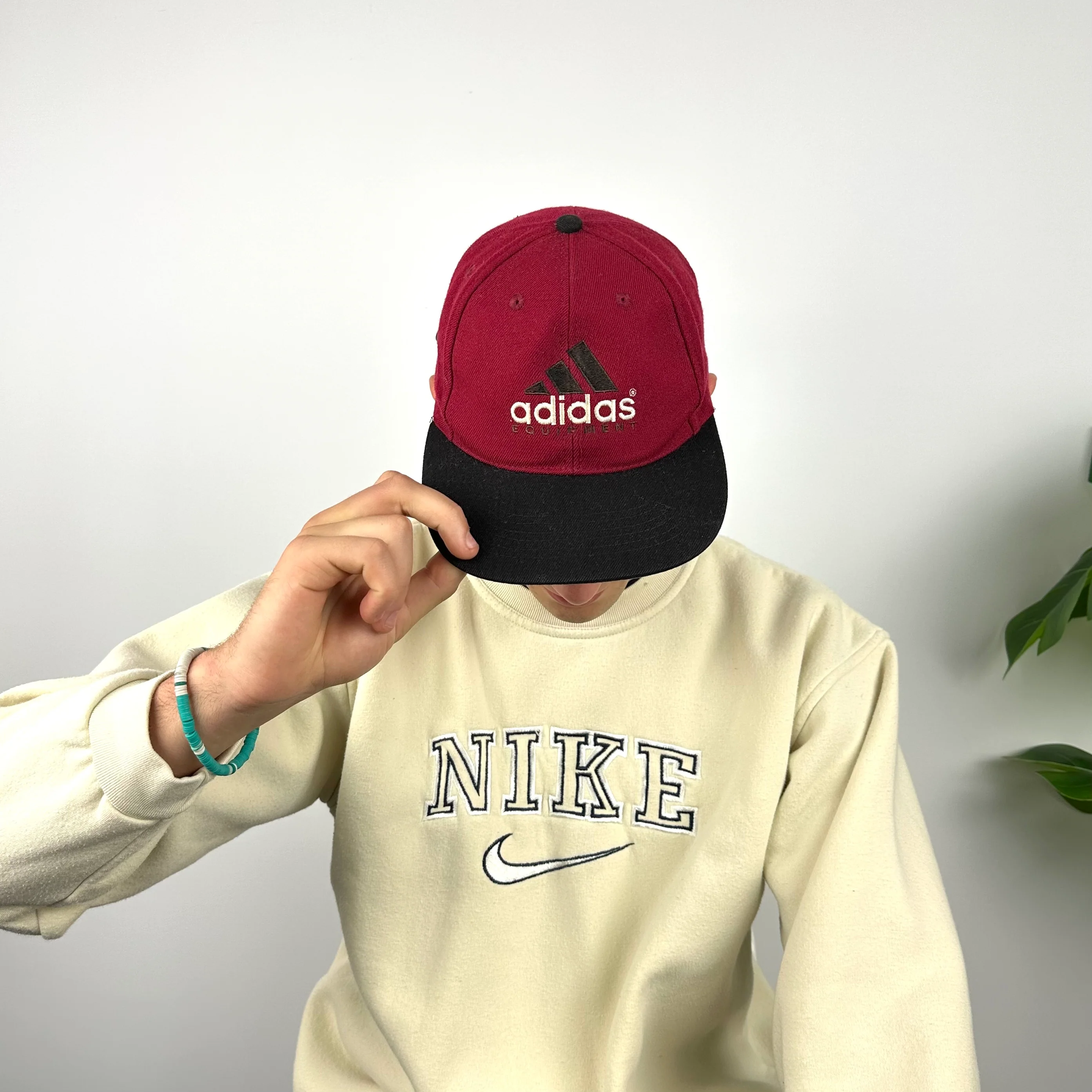 Adidas Equipment RARE Red & Black Embroidered Spell Out Cap - Image 4