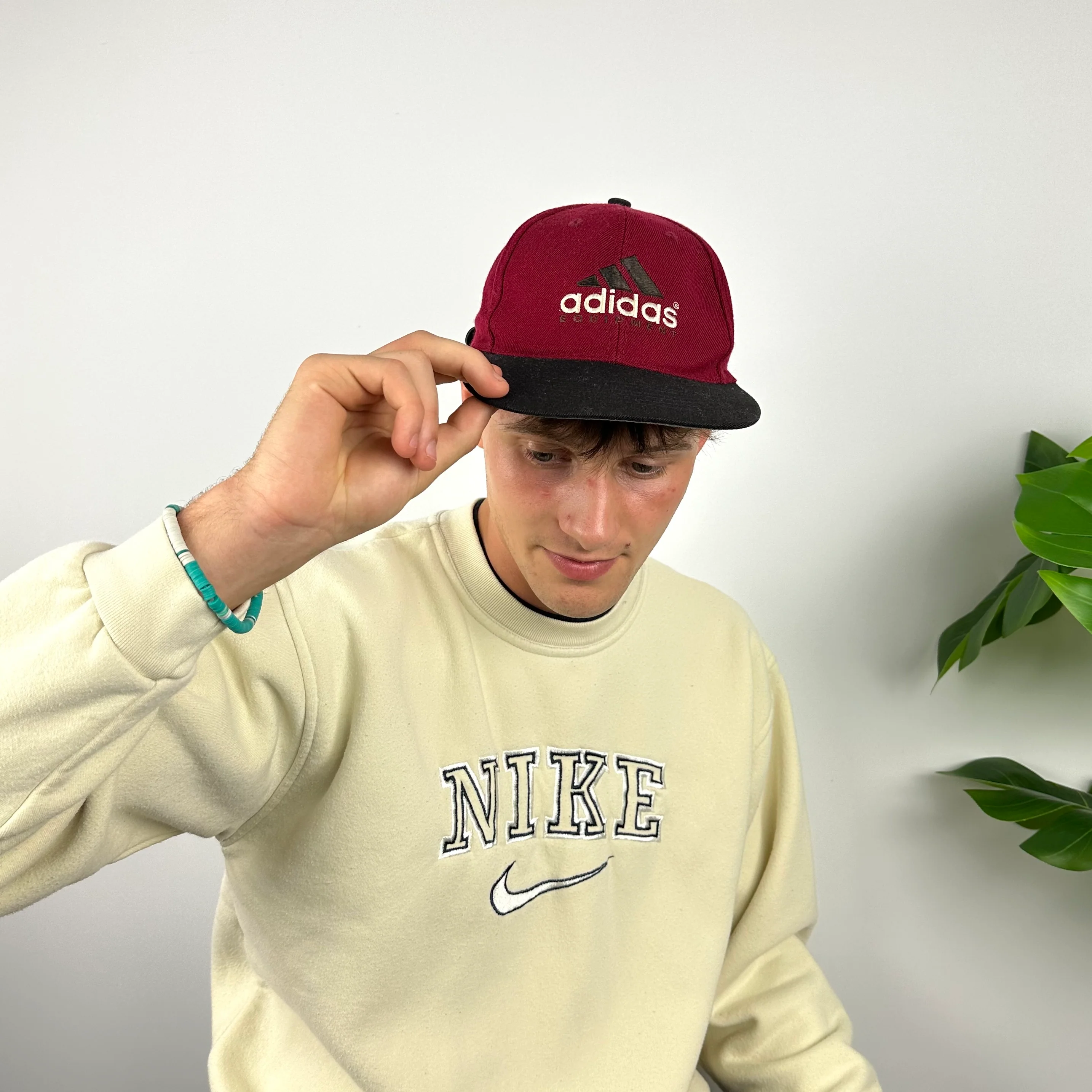Adidas Equipment RARE Red & Black Embroidered Spell Out Cap - Image 5