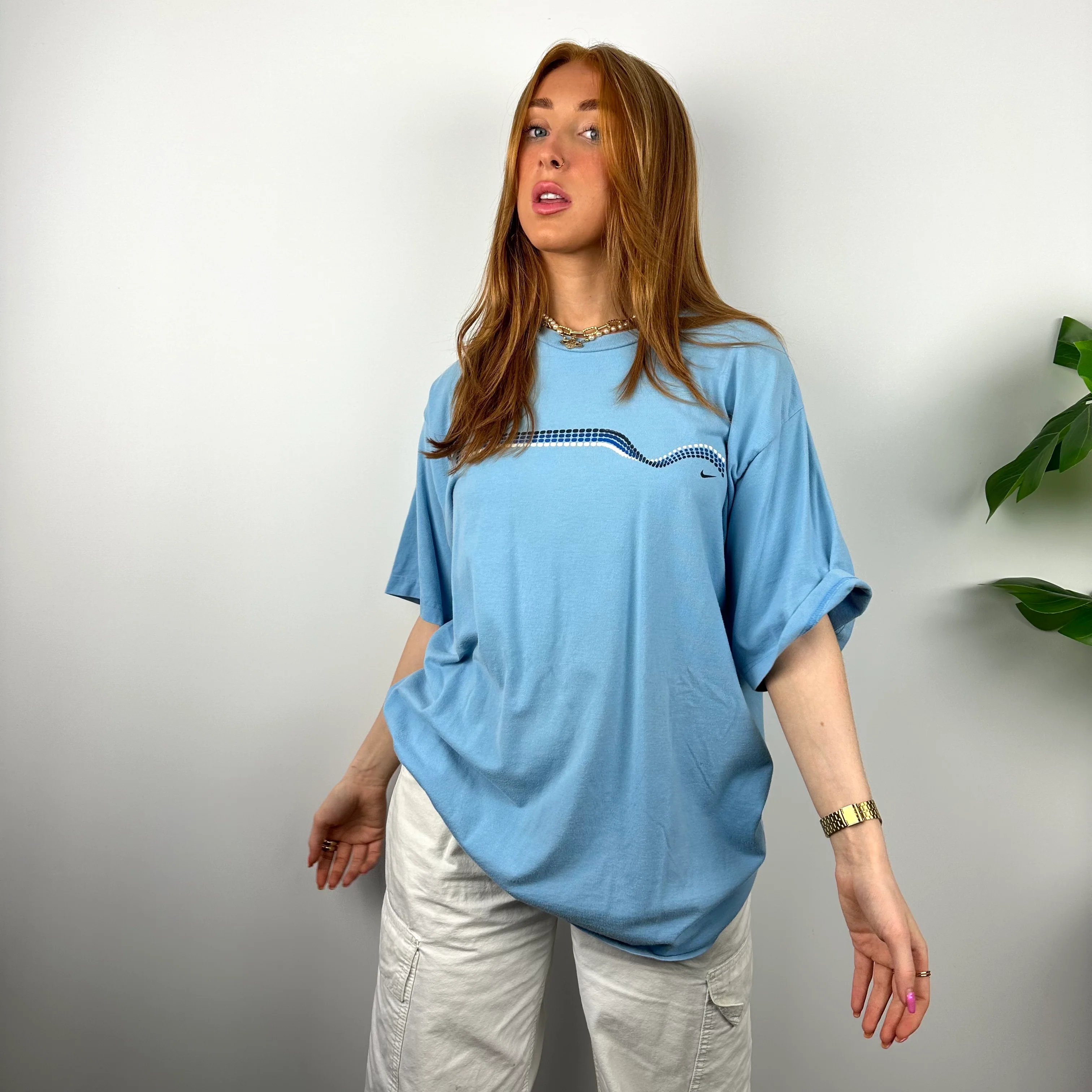 Nike RARE Blue Swoosh T Shirt (XL) - Image 3