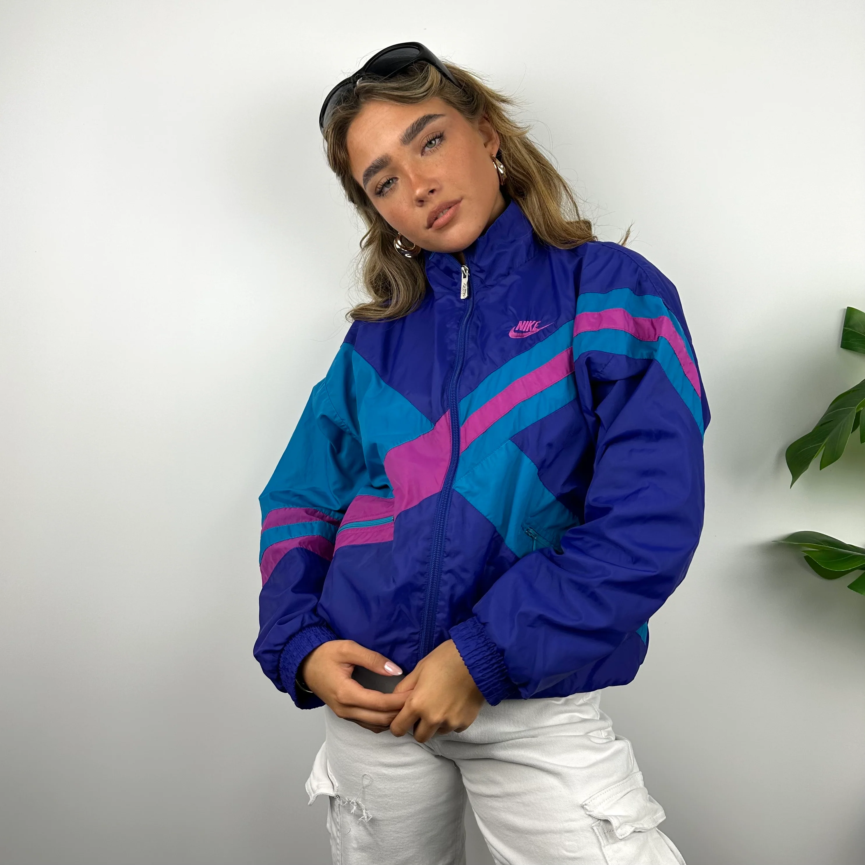 Nike RARE Colour Block Embroidered Spell Out Windbreaker Jacket (S) - Image 4