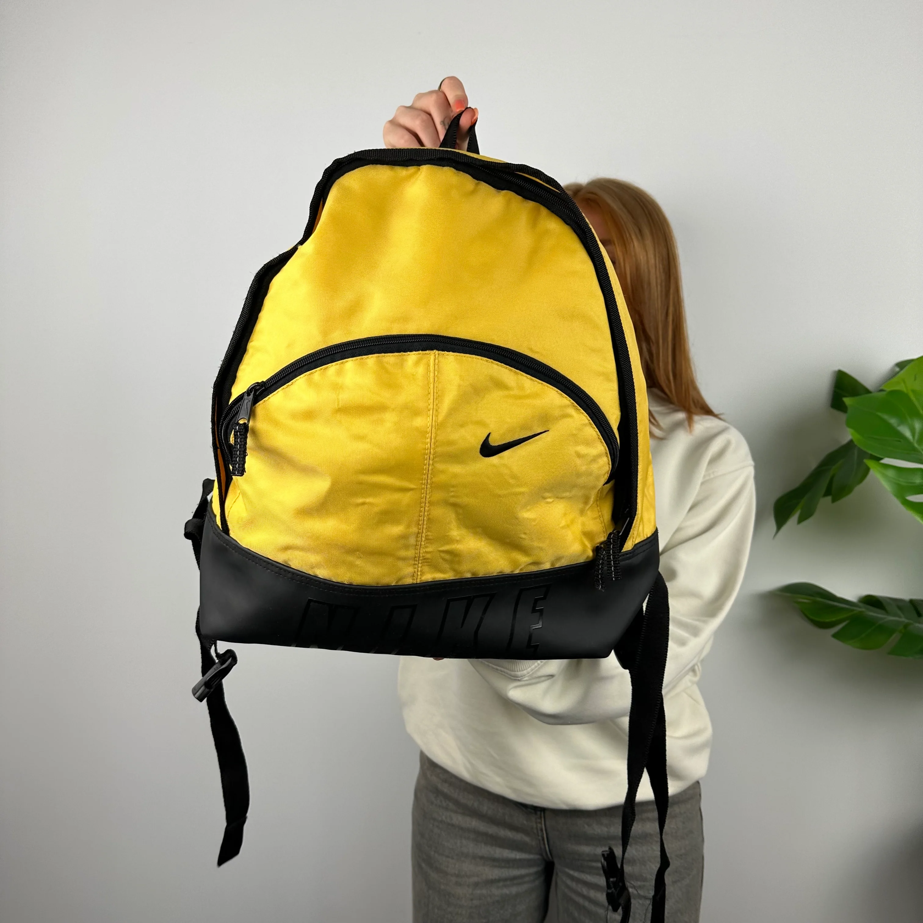 Nike RARE Black & Yellow Spell Out Backpack - Image 2
