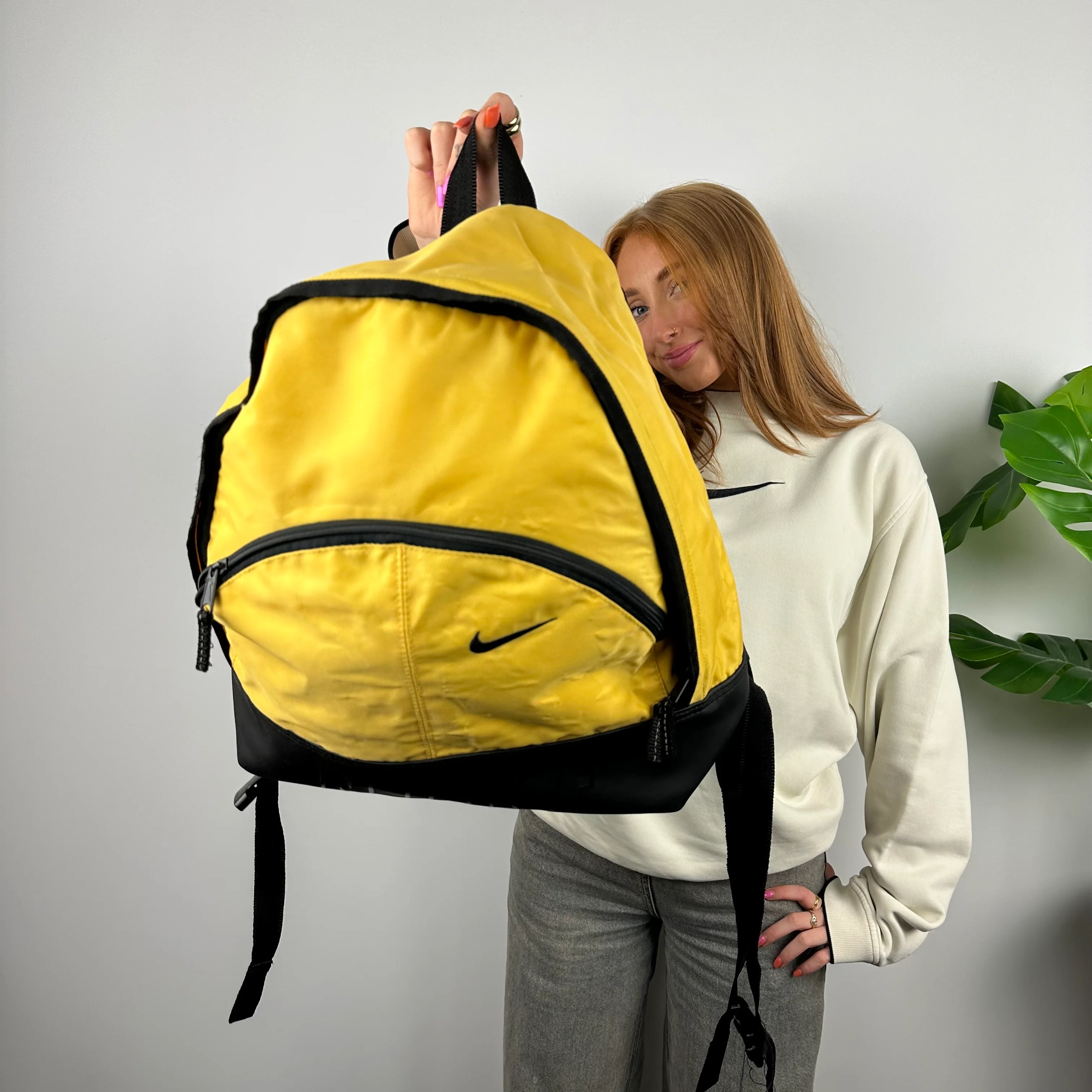 Nike RARE Black & Yellow Spell Out Backpack - Image 4