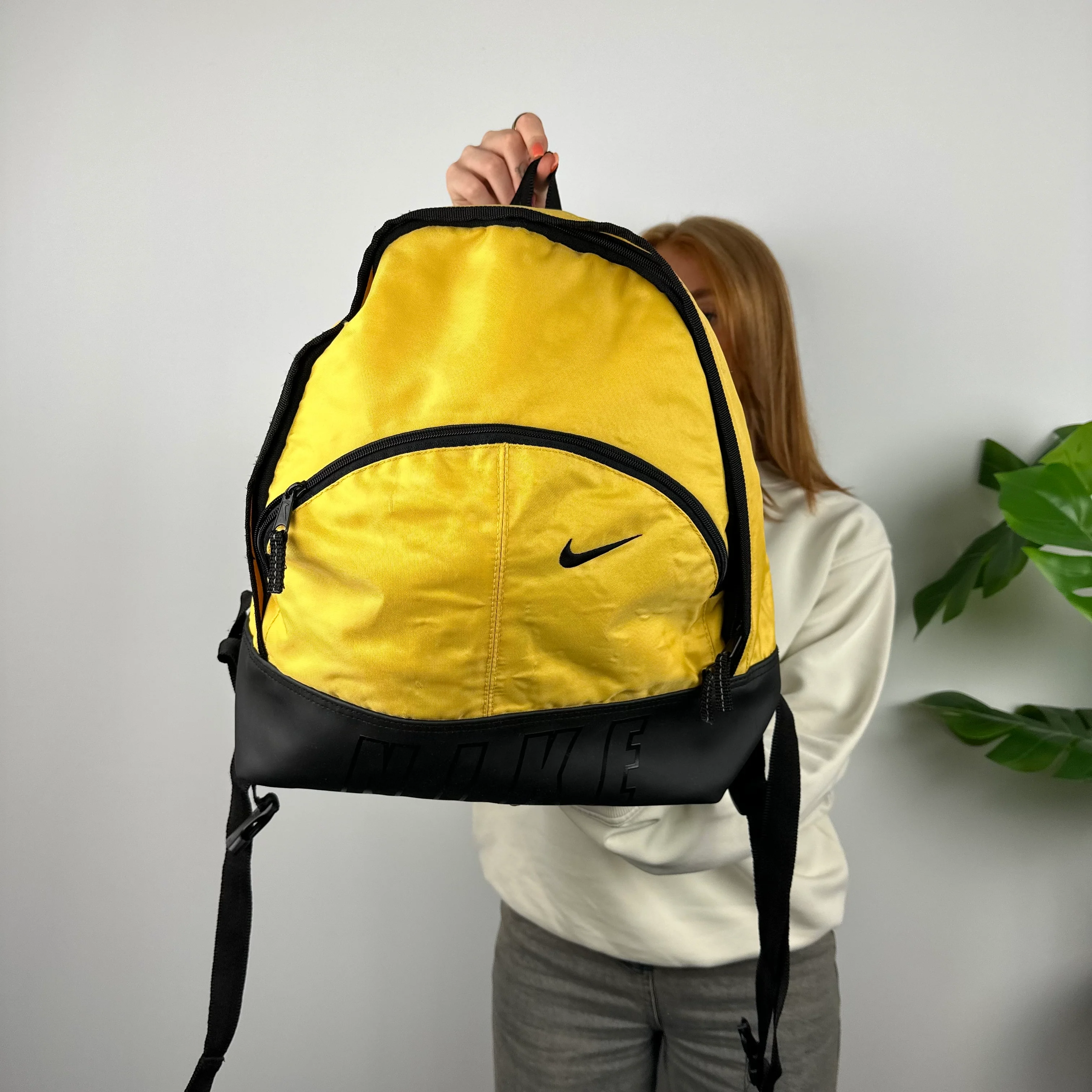 Nike RARE Black & Yellow Spell Out Backpack - Image 5