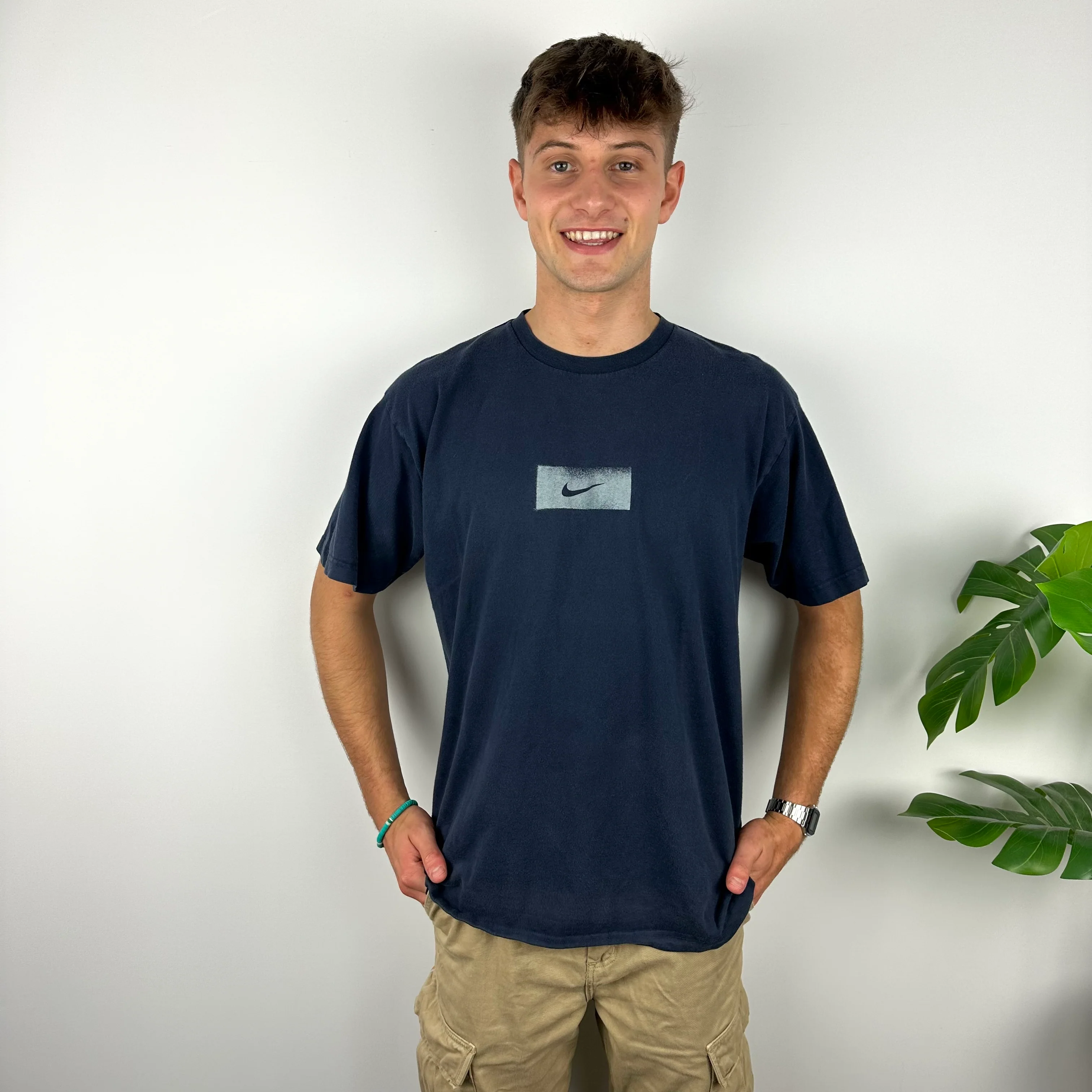 Nike RARE Navy Swoosh T Shirt (L) - Image 5